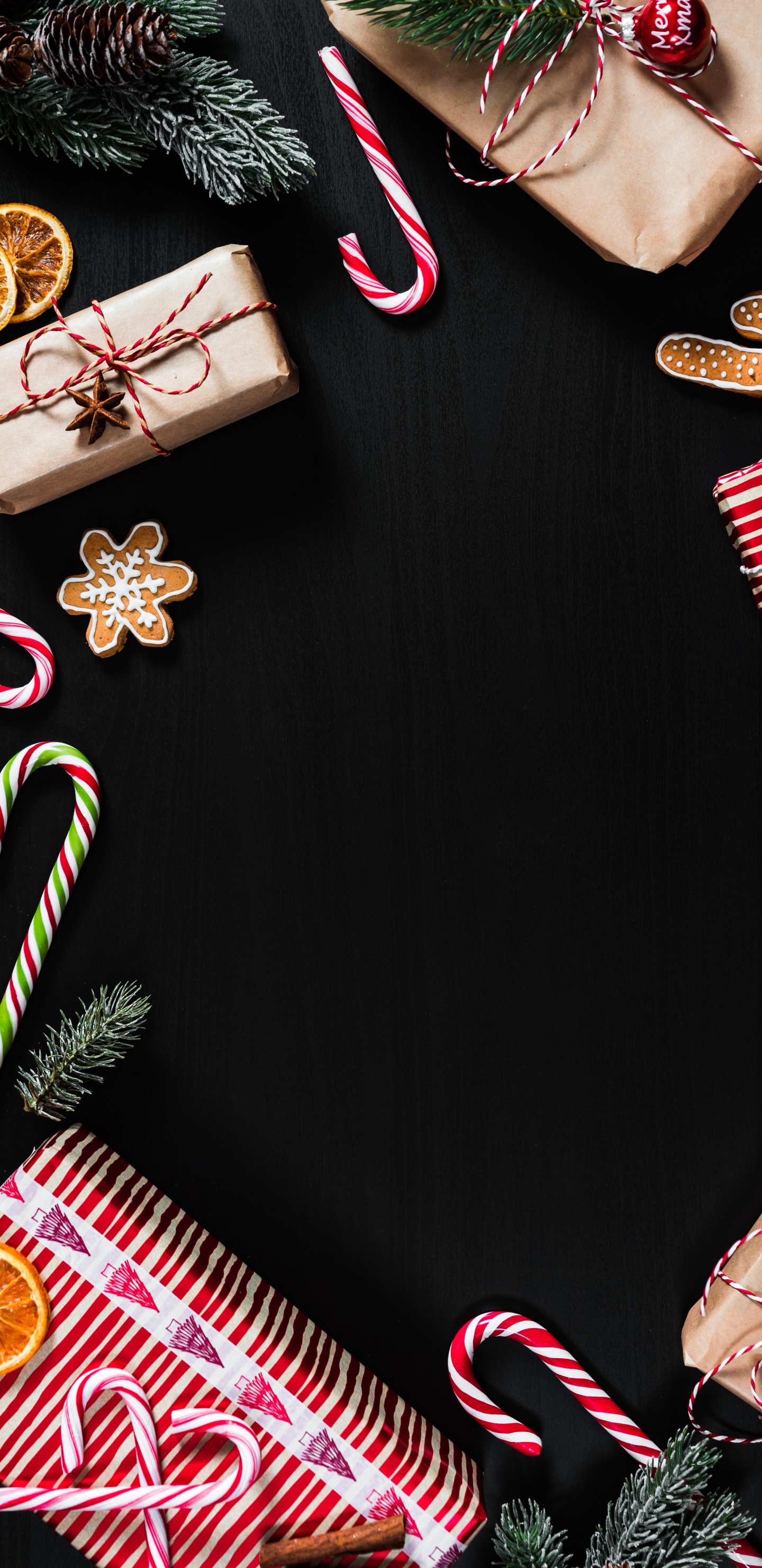 Обои Рождественский день, конфета, розовый, кондитерские изделия, Рождество в разрешении 1440x2960