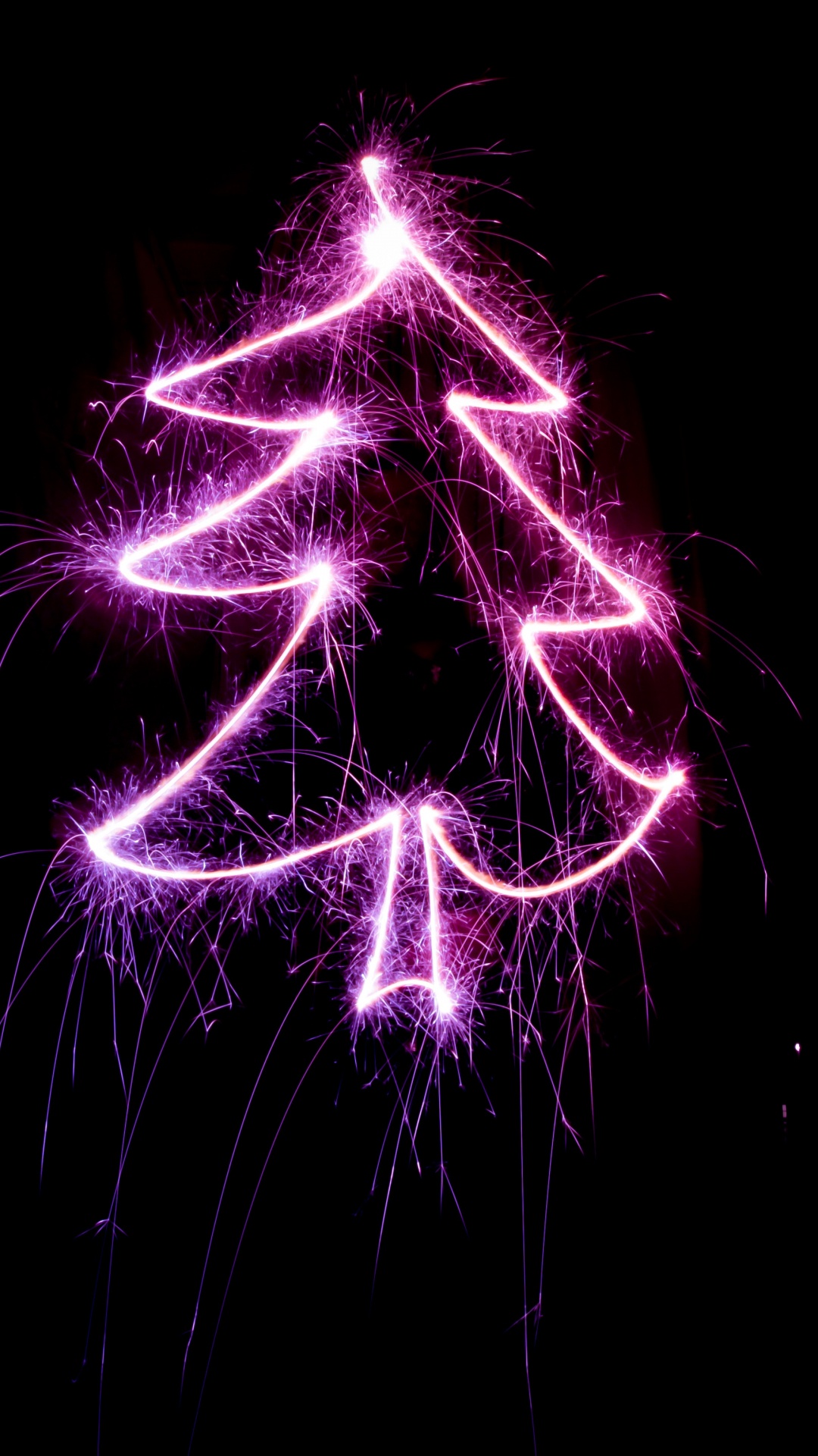 Обои Рождественский день, елка, пурпур, Фиолетовый, свет в разрешении 1080x1920