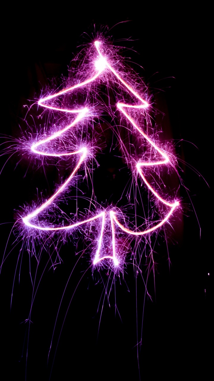 Обои Рождественский день, елка, пурпур, Фиолетовый, свет в разрешении 720x1280