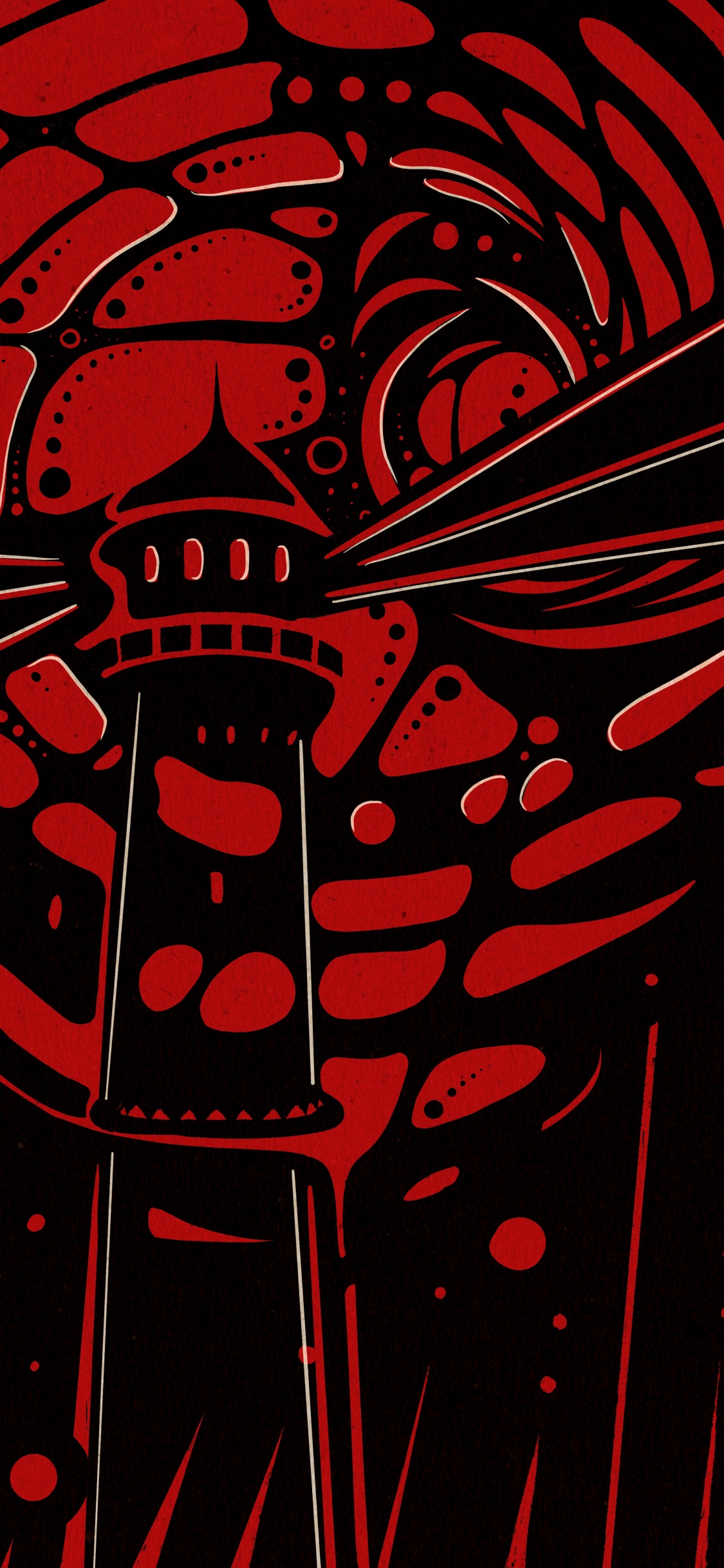 Обои графический дизайн, красный цвет, черный, ткань, рукав в разрешении 1125x2436