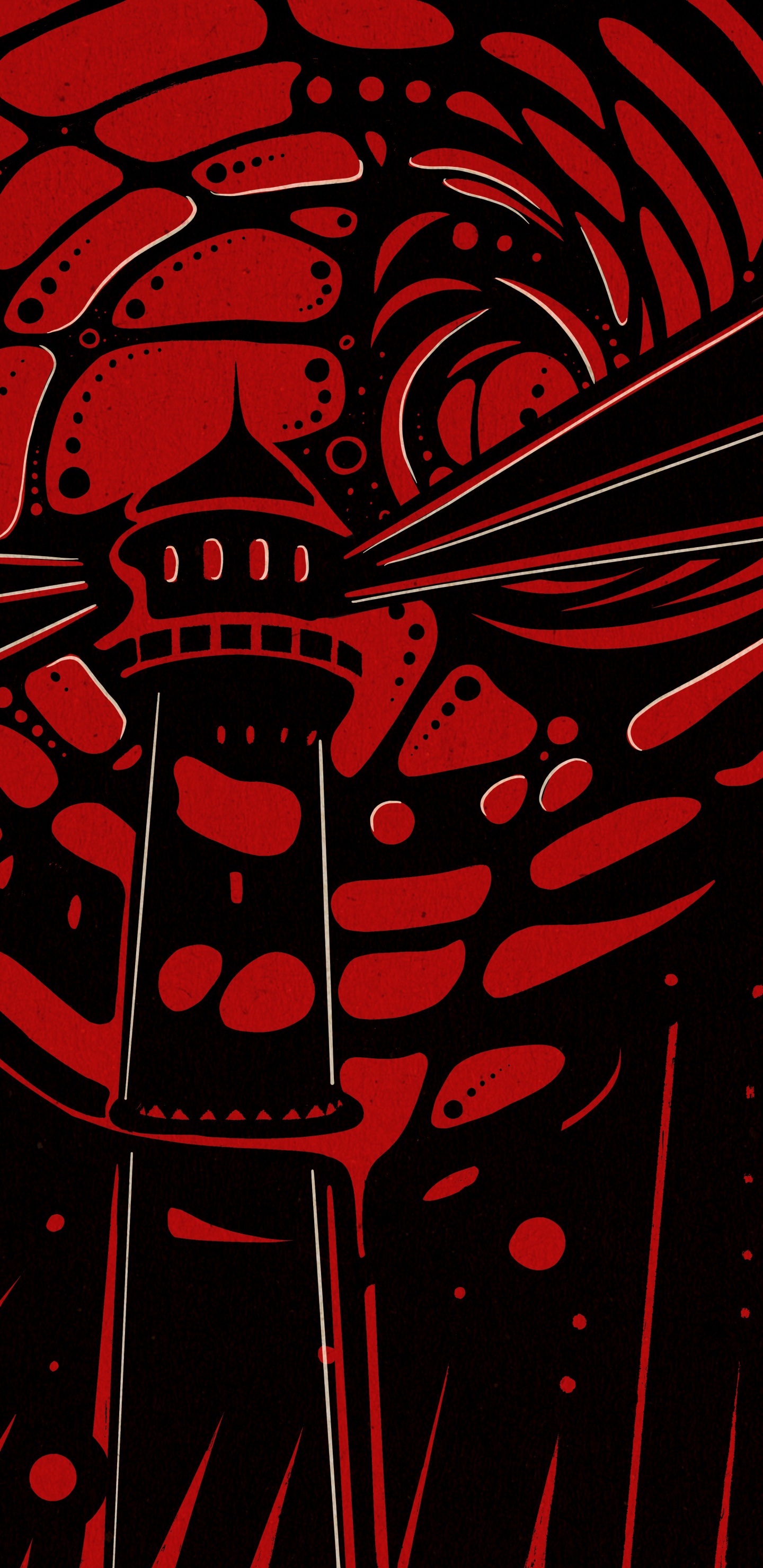 Обои графический дизайн, красный цвет, черный, ткань, рукав в разрешении 1440x2960