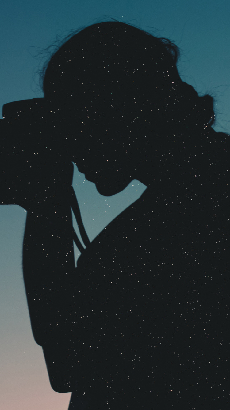 Обои облако, подсветка, силуэт, небо, человек нажатием в разрешении 750x1334