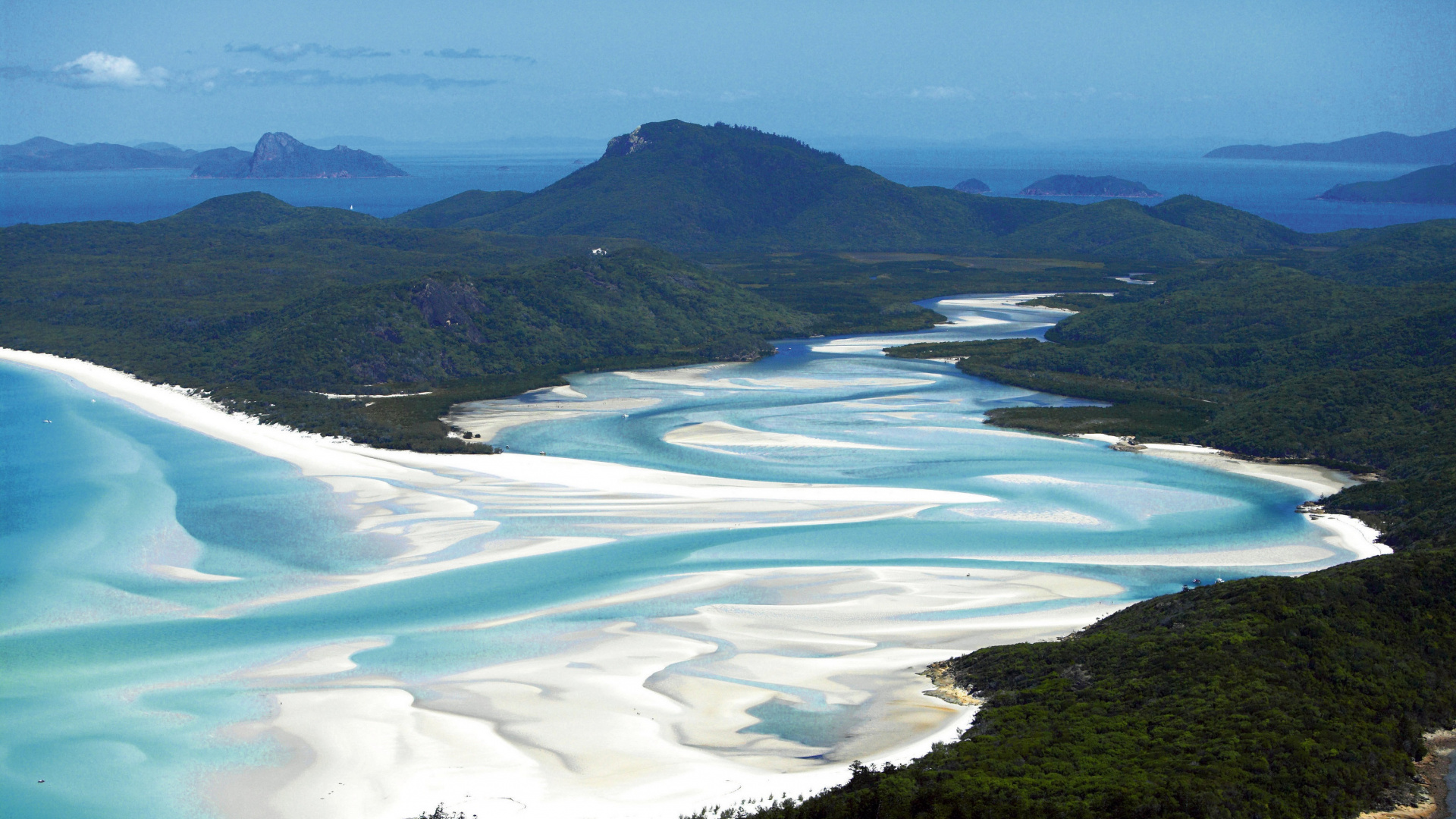 Обои Пляж Уайтхэвен, уитсандейайлендс, пляж, путешествие, гидроресурсы в разрешении 1920x1080