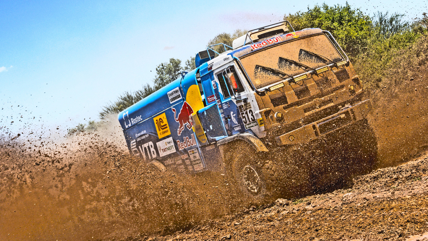 Обои Ралли Дакар 2018, сплочение, Офф-роуд, почва, песок в разрешении 1366x768