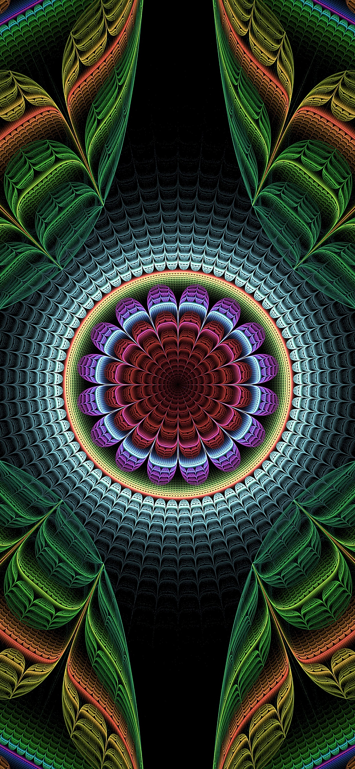 Обои drehlager, круг, графика, психоделическое искусство, симметрия в разрешении 1242x2688