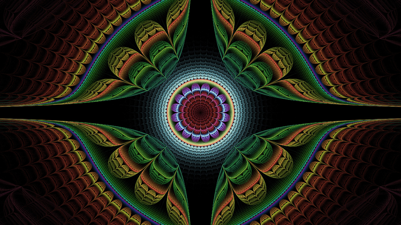 Обои drehlager, круг, графика, психоделическое искусство, симметрия в разрешении 1366x768