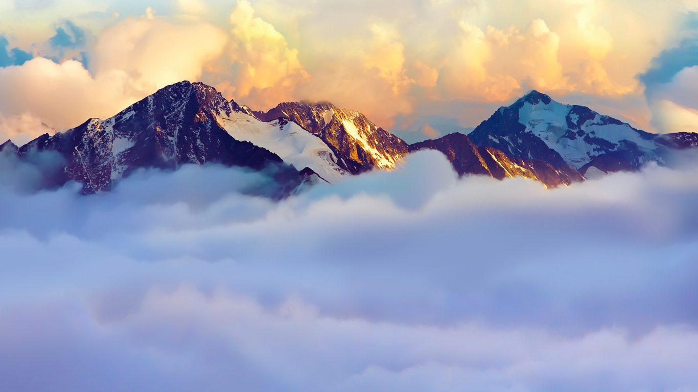 Обои гора, скалистые горы, Гималаи, маттерхорн, горный хребет в разрешении 1366x768