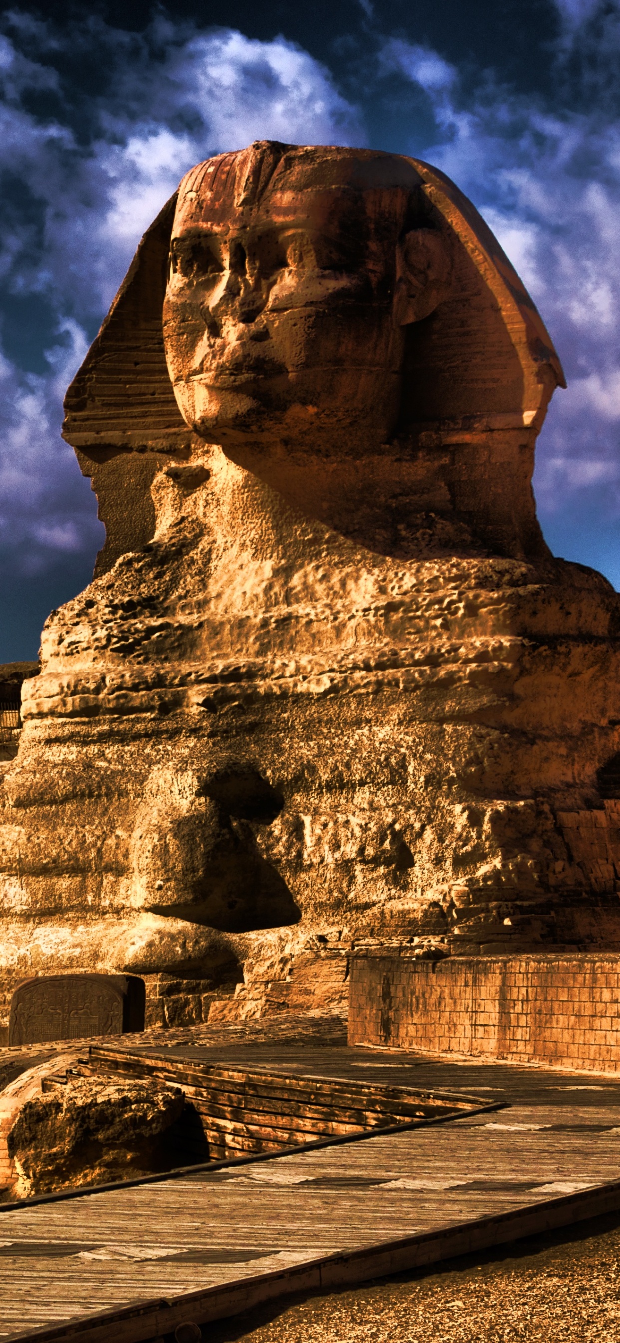 Обои Великий Сфинкс Гизы, египетская пирамида, пирамида, ориентир, древняя история в разрешении 1242x2688