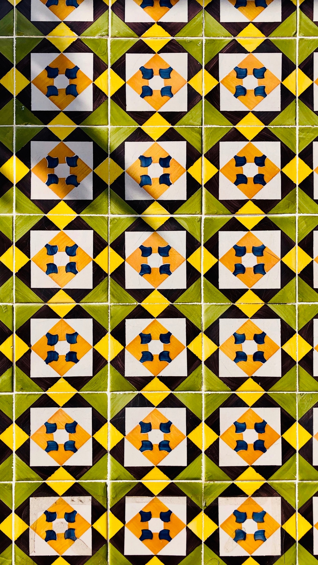 Обои узор, дизайн, желтый, симметрия, Апельсин в разрешении 1080x1920