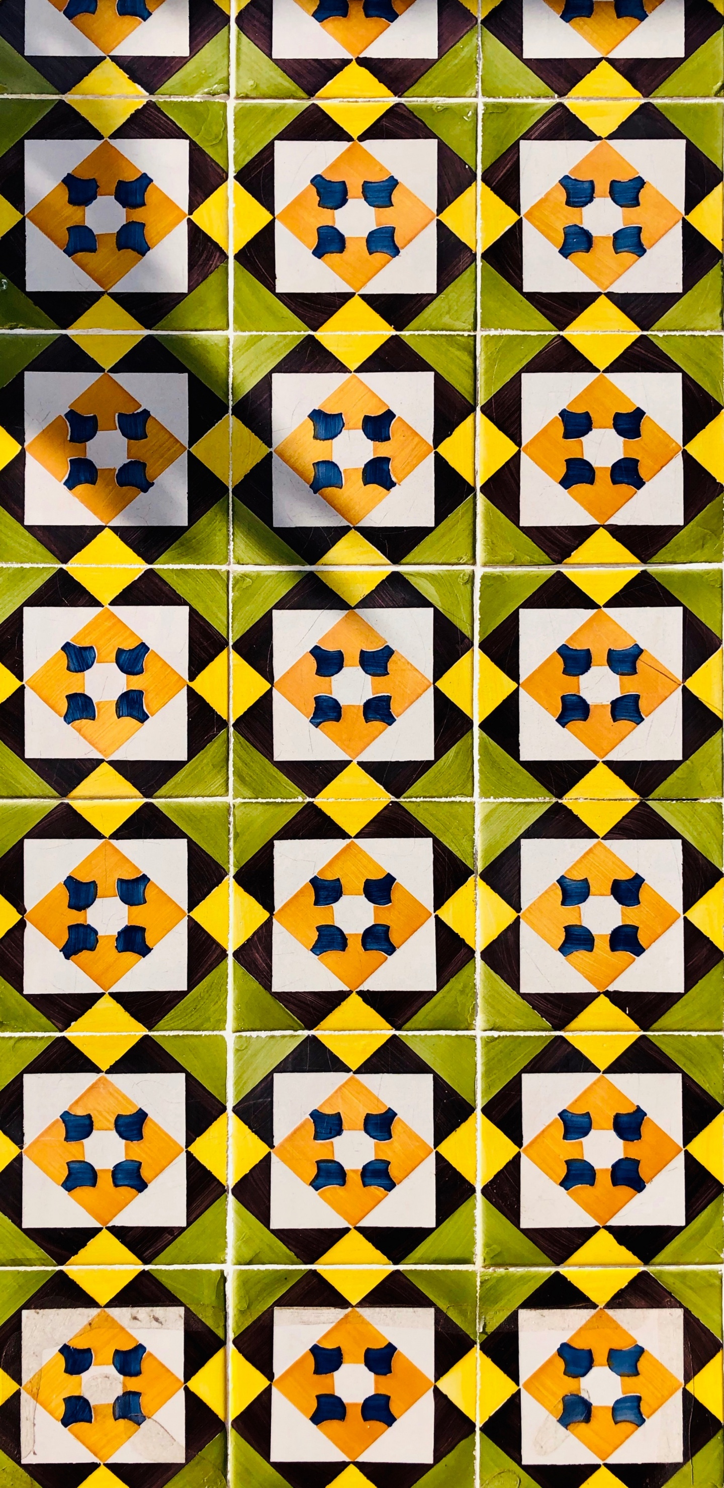 Обои узор, дизайн, желтый, симметрия, Апельсин в разрешении 1440x2960