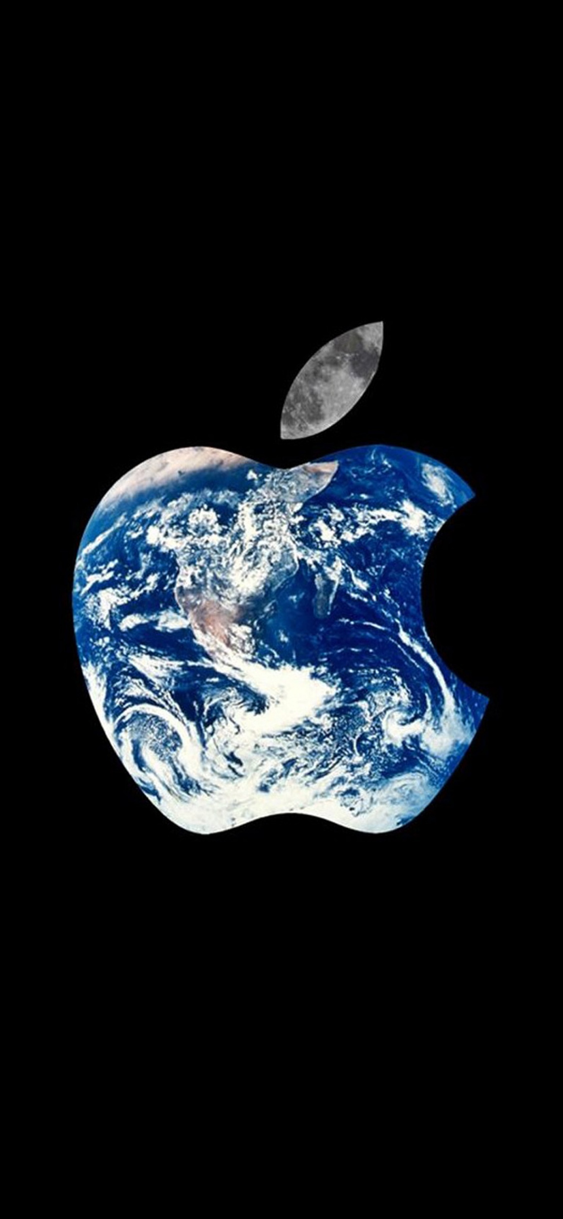 Обои космос, земля, электрик, логотип Apple землю, растение в разрешении 1125x2436