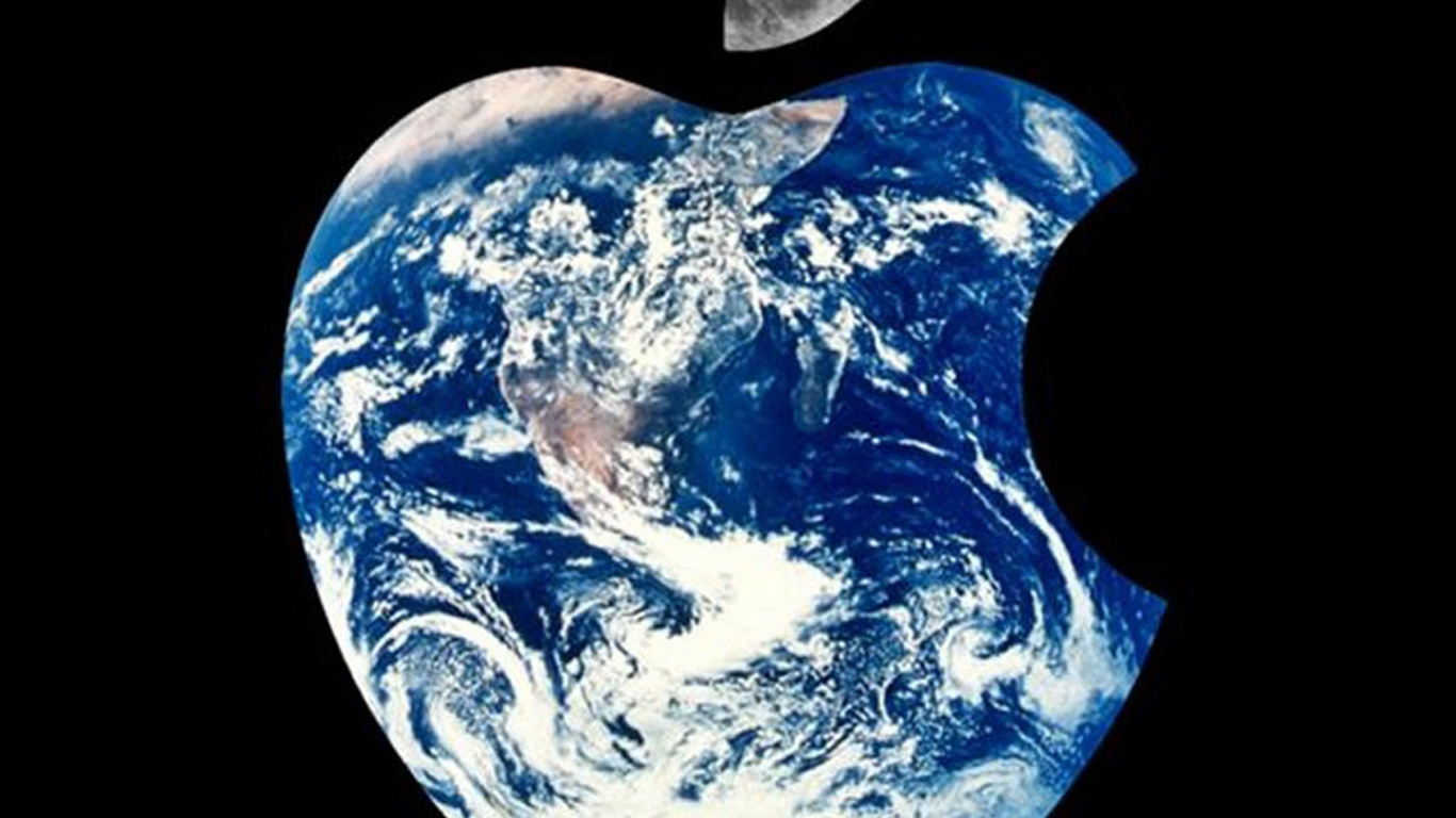 Обои космос, земля, электрик, логотип Apple землю, растение в разрешении 1366x768