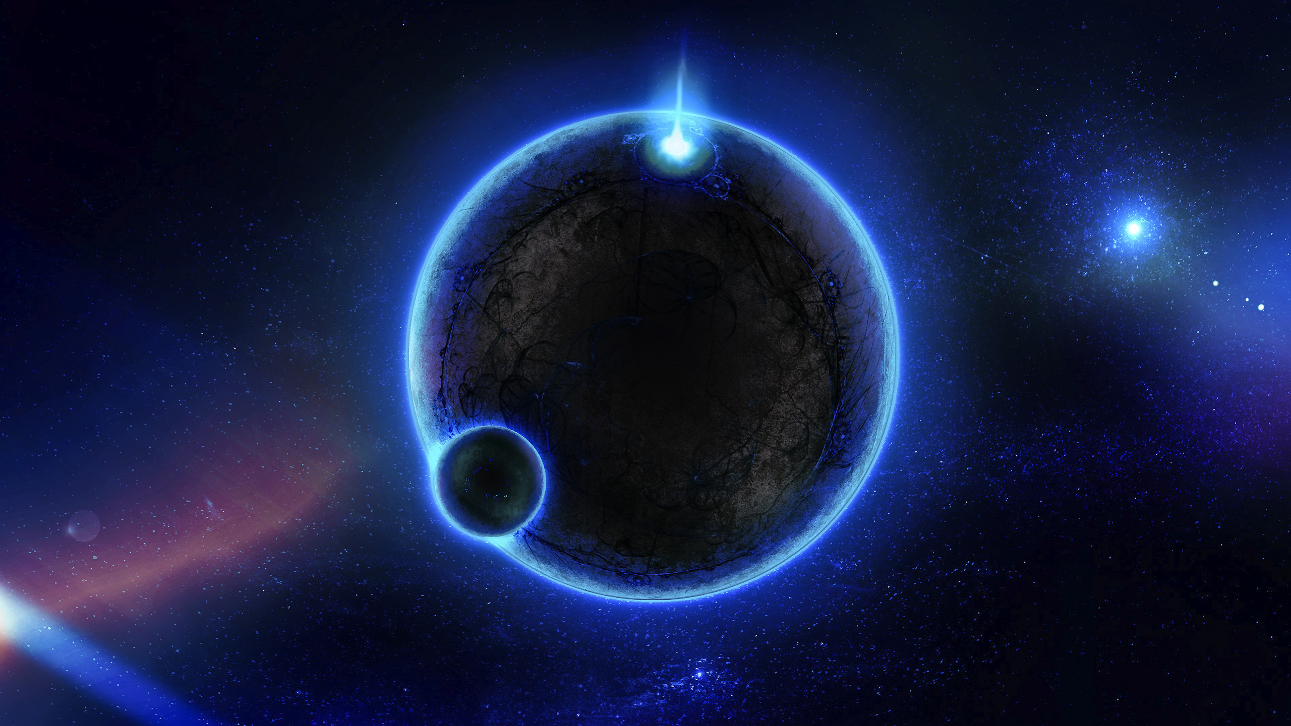 Обои космическое пространство, атмосфера, астрономический объект, планета, космос в разрешении 2560x1440