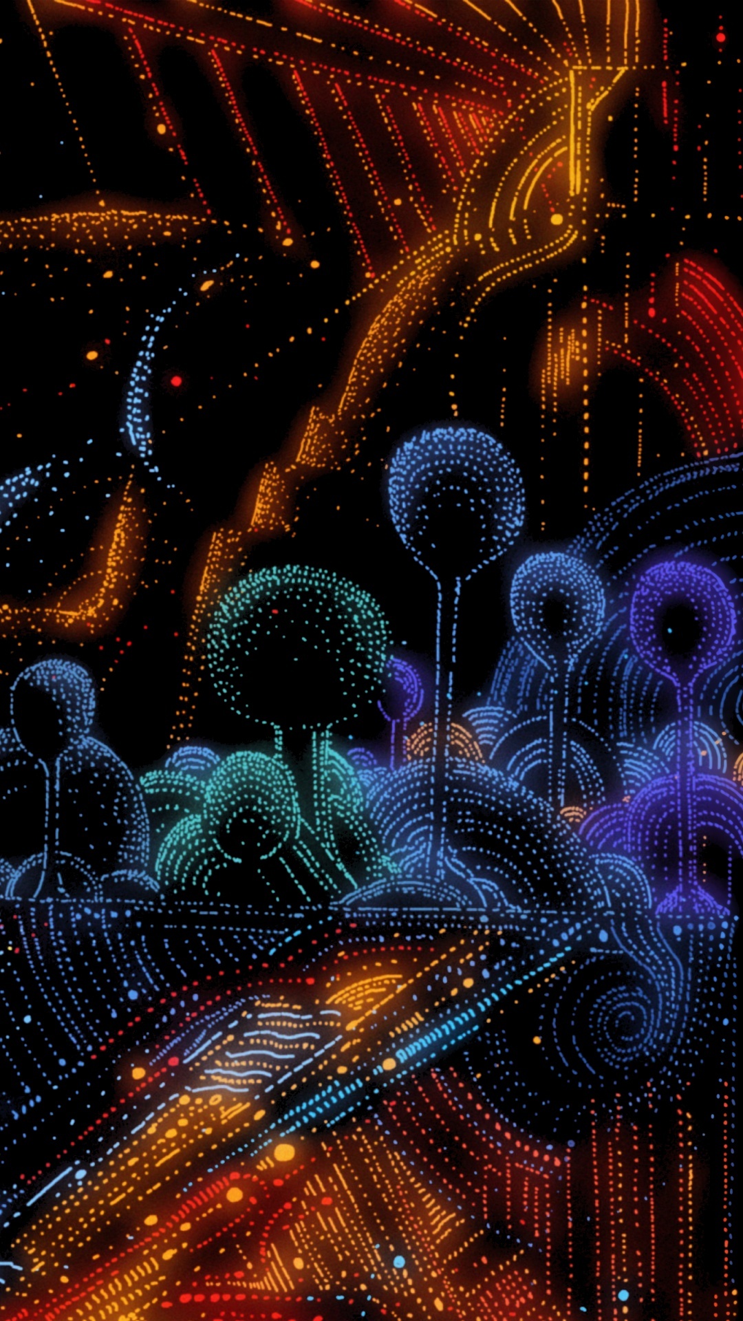 Обои салют, свет, природа, пурпур, растение в разрешении 1080x1920