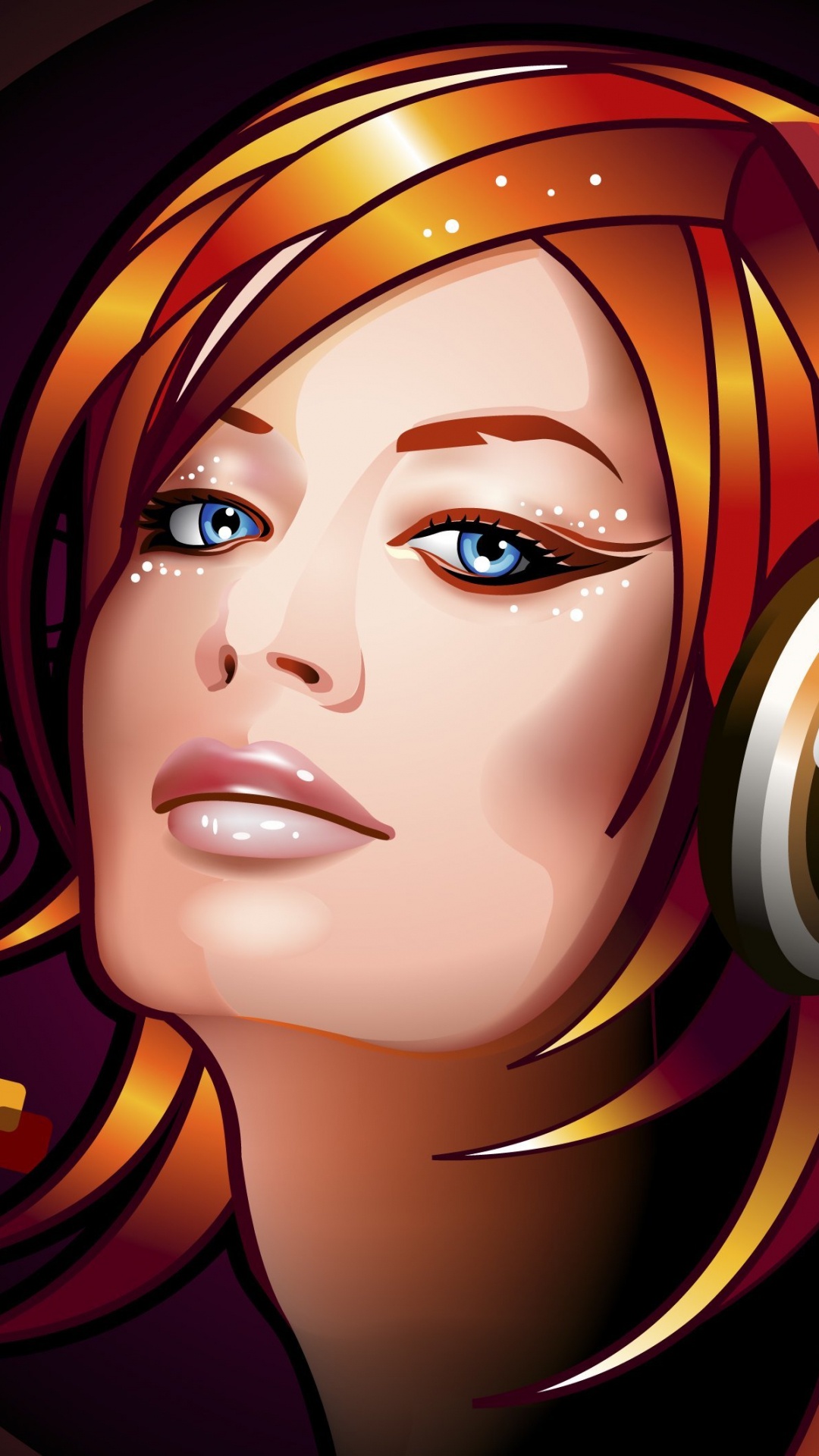 Обои рисование, иллюстрация, арт, волосы, музыка в разрешении 1080x1920