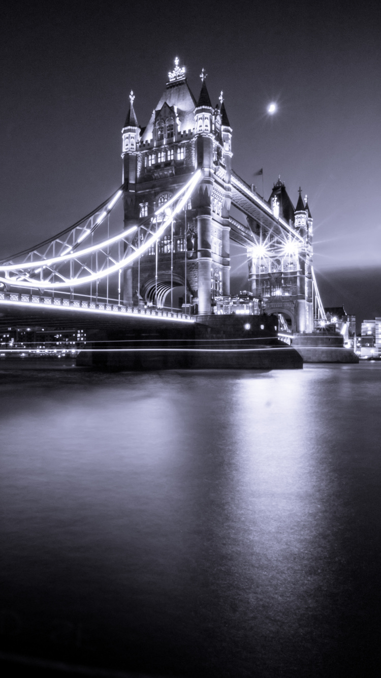 Обои тауэрский мост, лондонский Тауэр, река темза, подвесной мост, мост в разрешении 750x1334