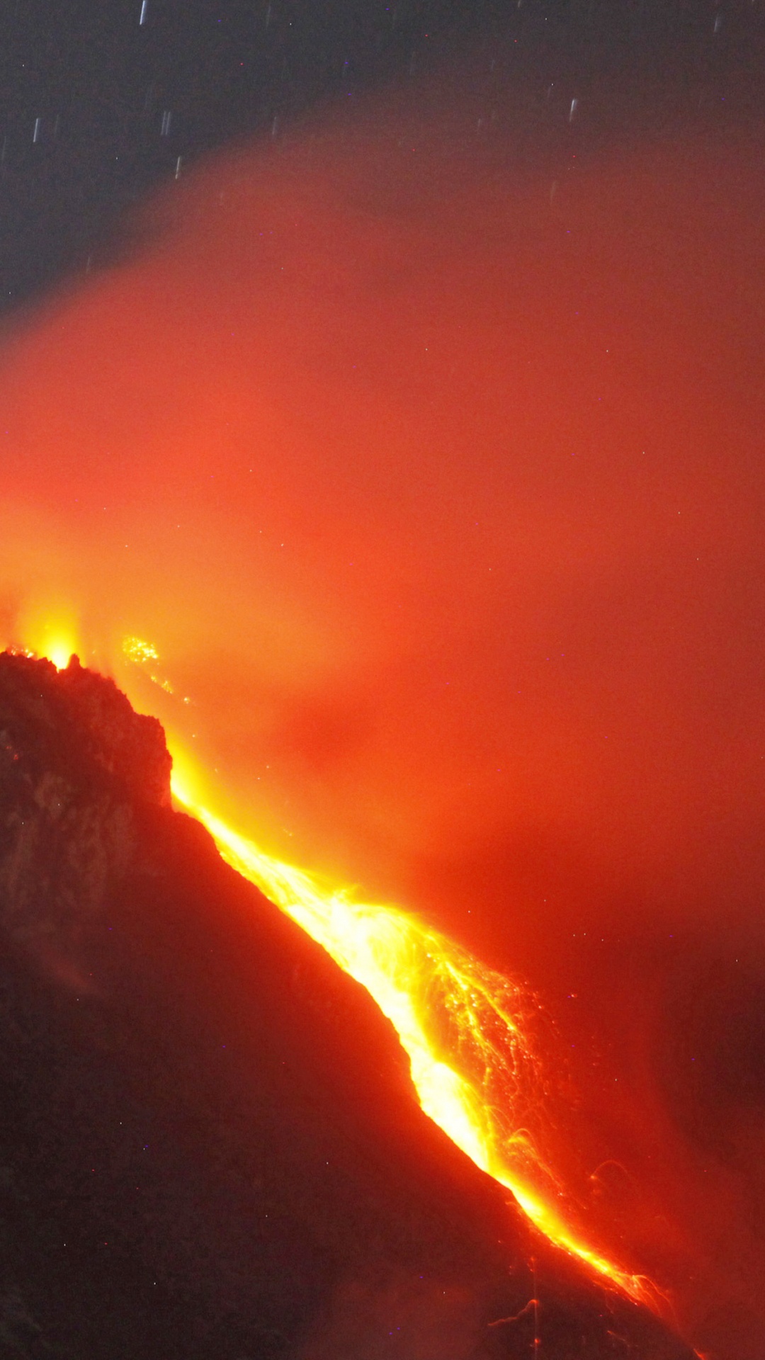 Обои Синабунг, вулкан, лава, типы вулканических извержений, купол лавы в разрешении 1080x1920