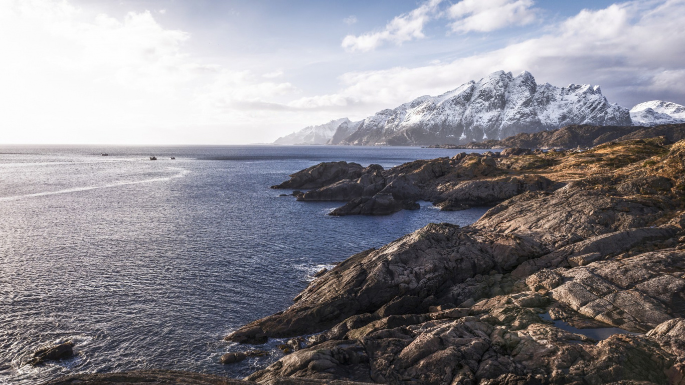 Обои побережье, море, берег, океан, прибрежные и океанические рельефы в разрешении 1366x768