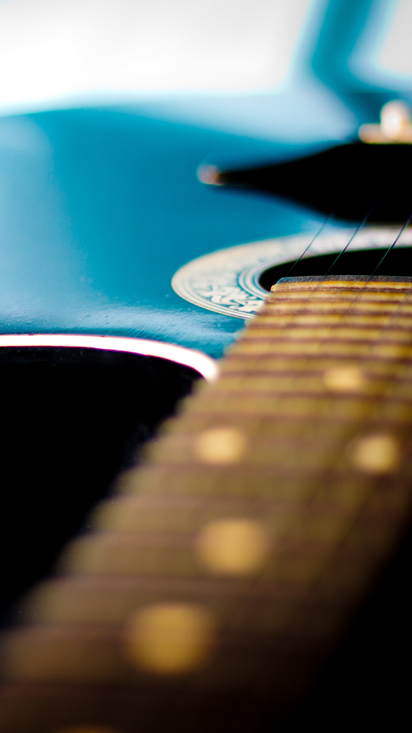 Обои акустическая гитара, гитара, синий, концерт, музыка в разрешении 1440x2560