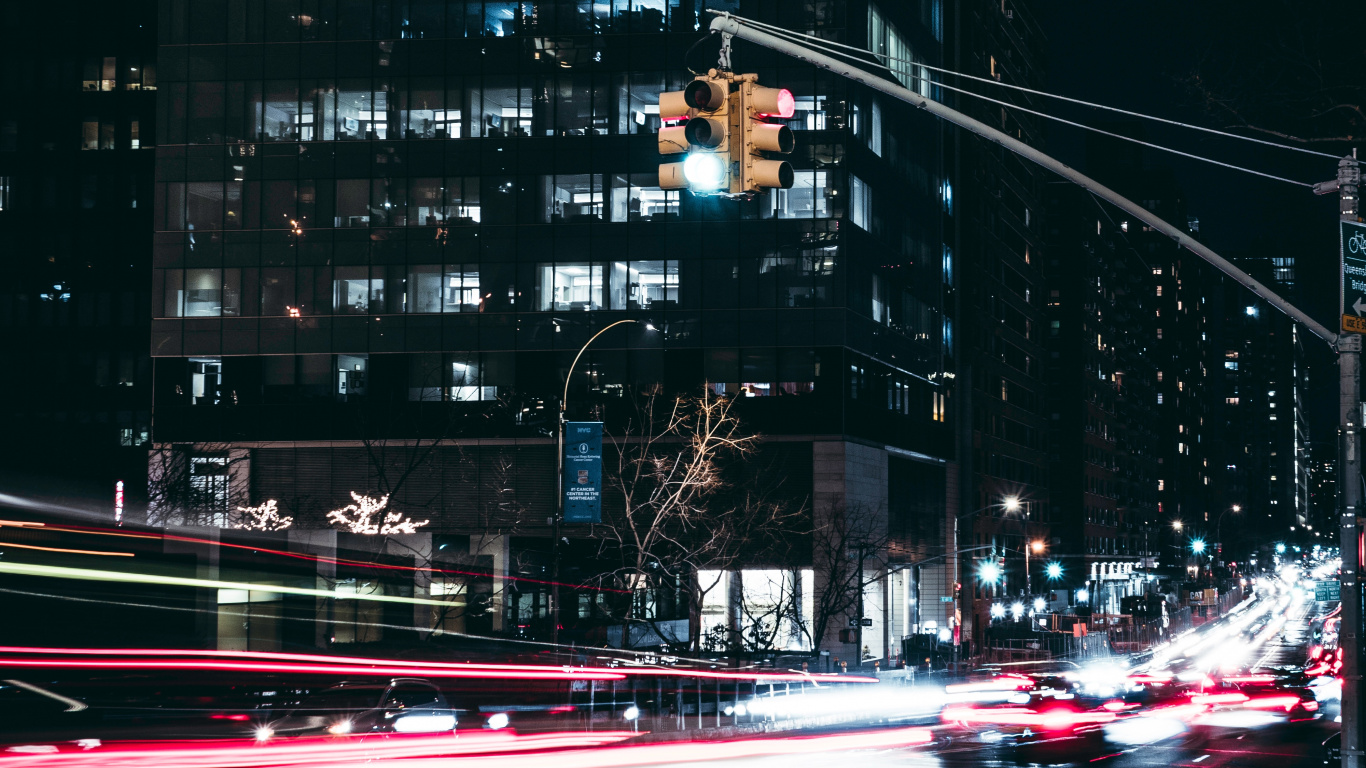 Обои ночь, городской район, архитектура, город, метрополия в разрешении 1366x768