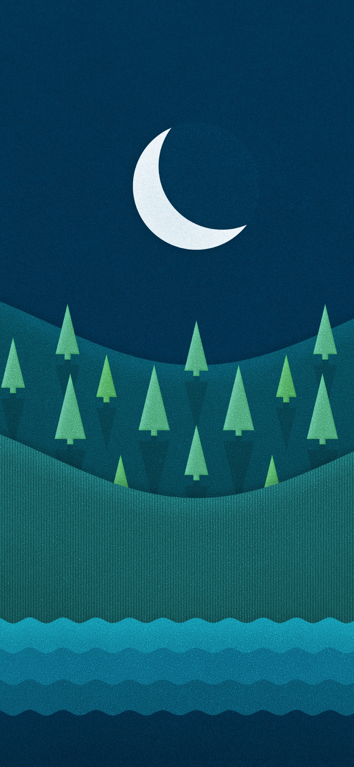 Обои бирюза, луна, лазурный, прямоугольник, растение в разрешении 1242x2688