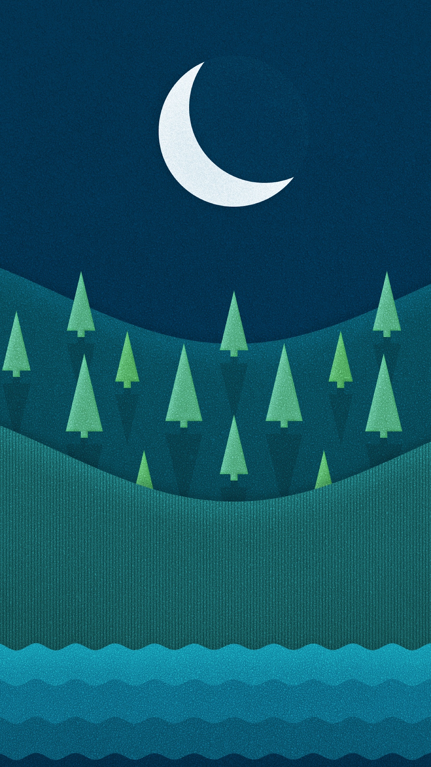 Обои бирюза, луна, лазурный, прямоугольник, растение в разрешении 1440x2560