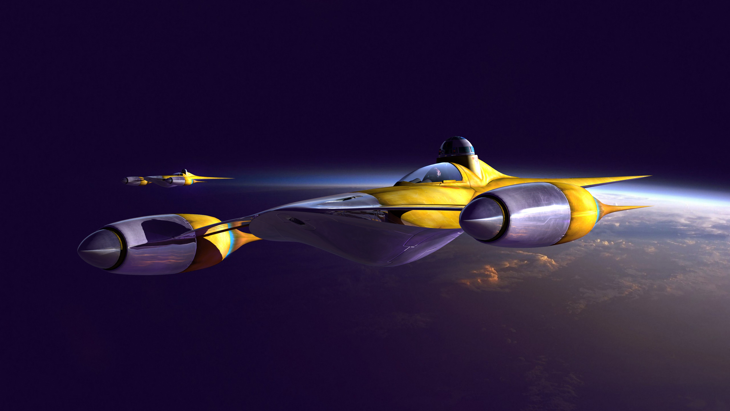 Обои космический аппарат, Ракетный самолет, космос, космоплан, самолеты в разрешении 2560x1440