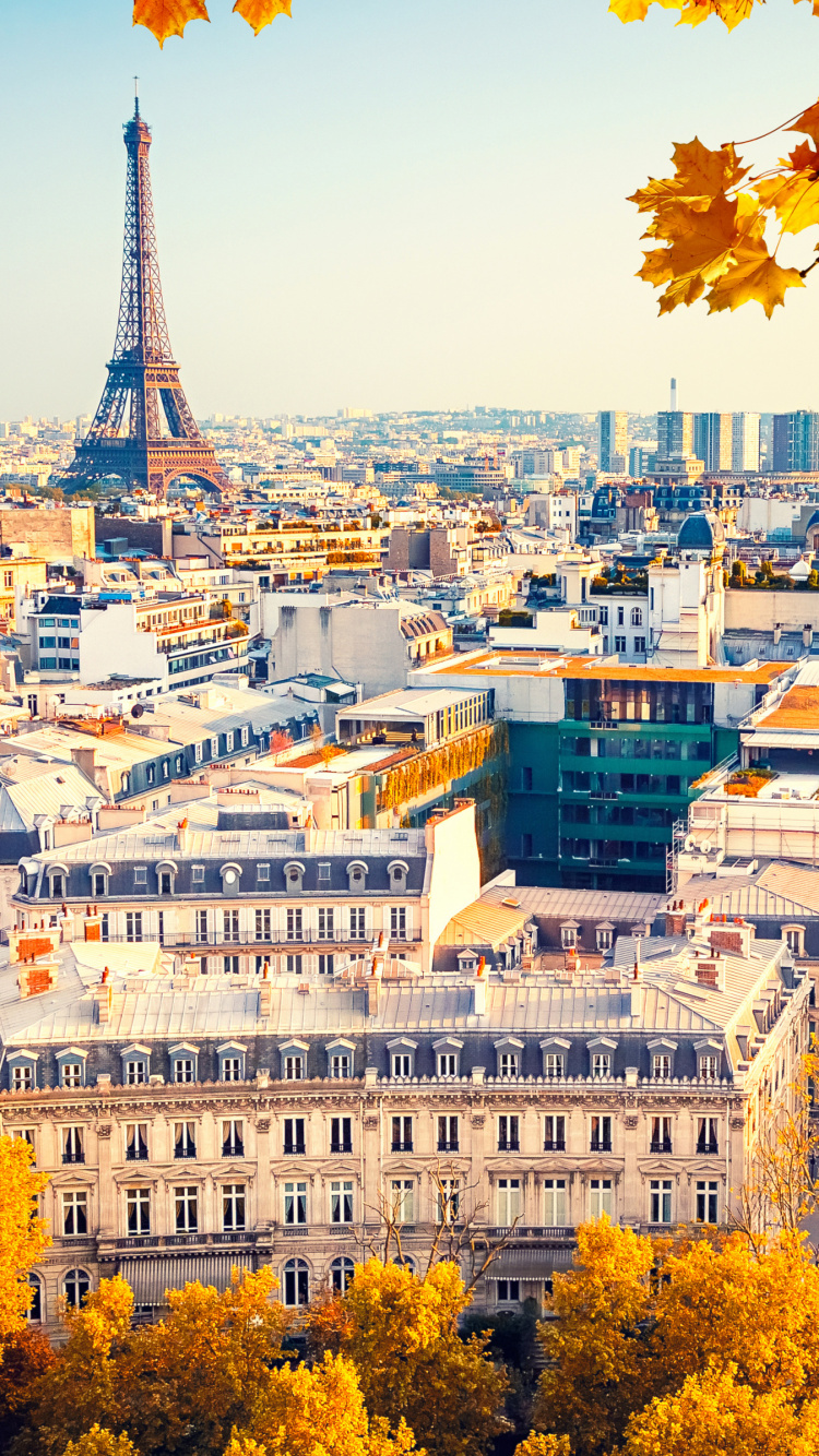 Обои город париж, Эйфелева башня, город, здание, дневное время в разрешении 750x1334
