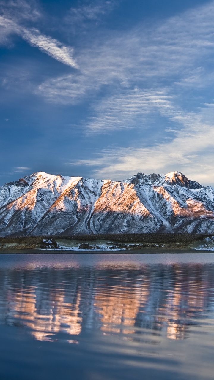 Обои гора, горный хребет, природа, отражение, дикая местность в разрешении 720x1280