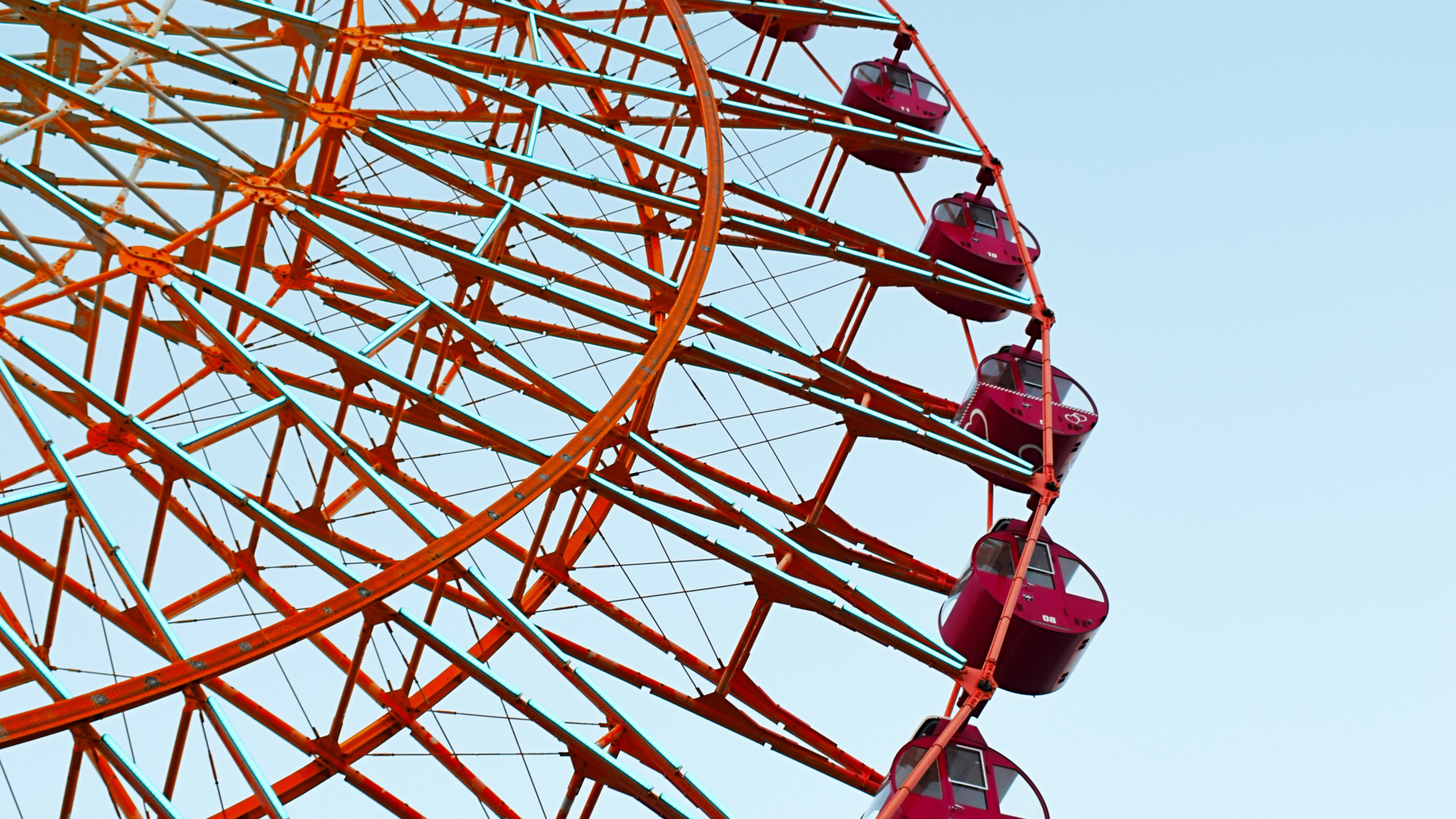Обои колесо обозрения, парк развлечений, достопримечательность, отдых, аттракцион в разрешении 1920x1080