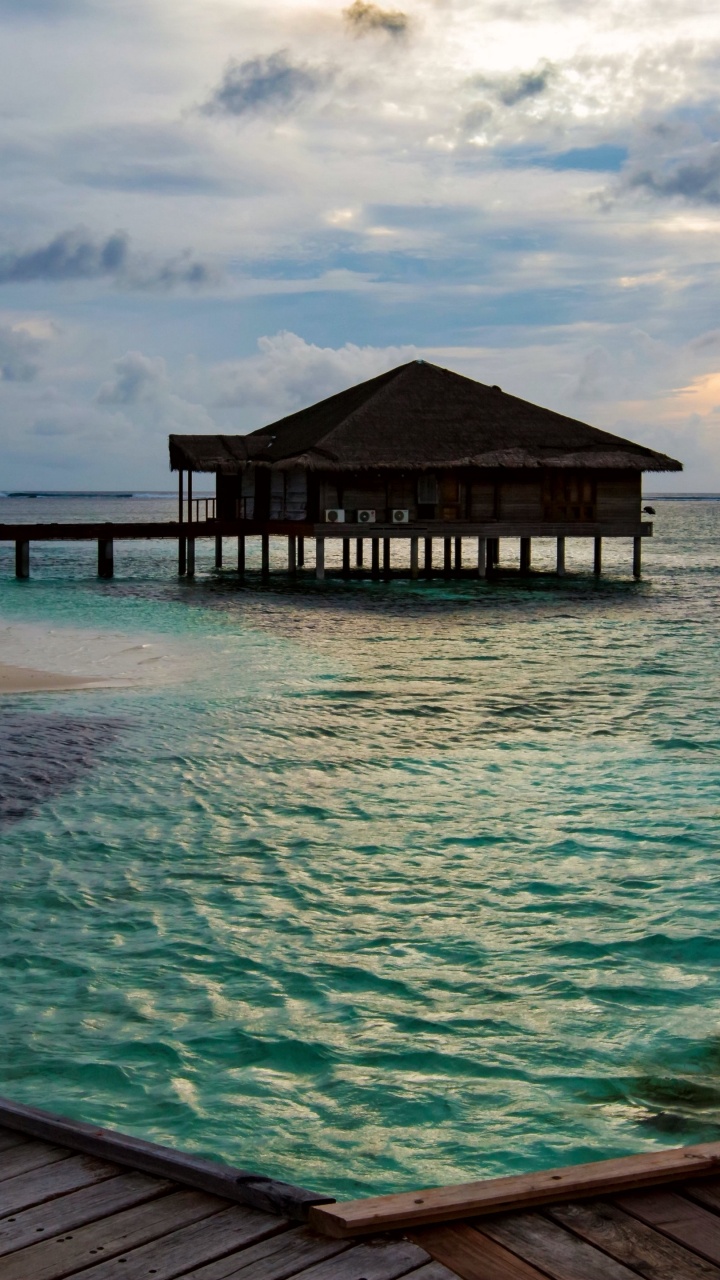 Обои море, океан, Пирс, вода, облако в разрешении 720x1280