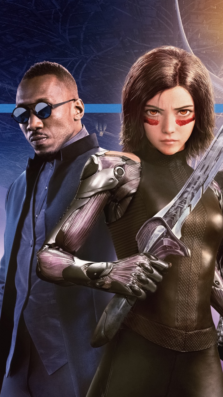 Обои Джеймс Кэмерон, Роза Салазар, Алита Боевой Ангел, Постер фильма, кино в разрешении 720x1280