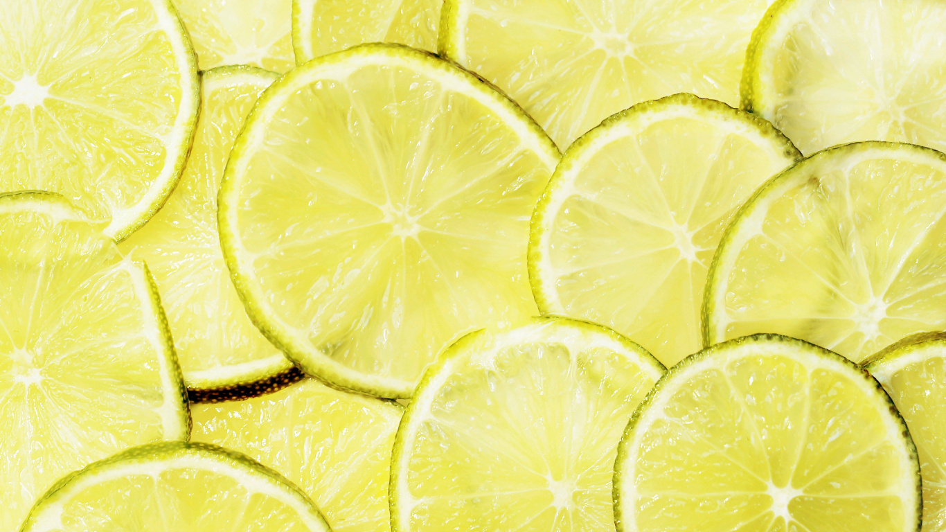 Обои известь, лимон, фрукты, цитрус, лайм в разрешении 1366x768