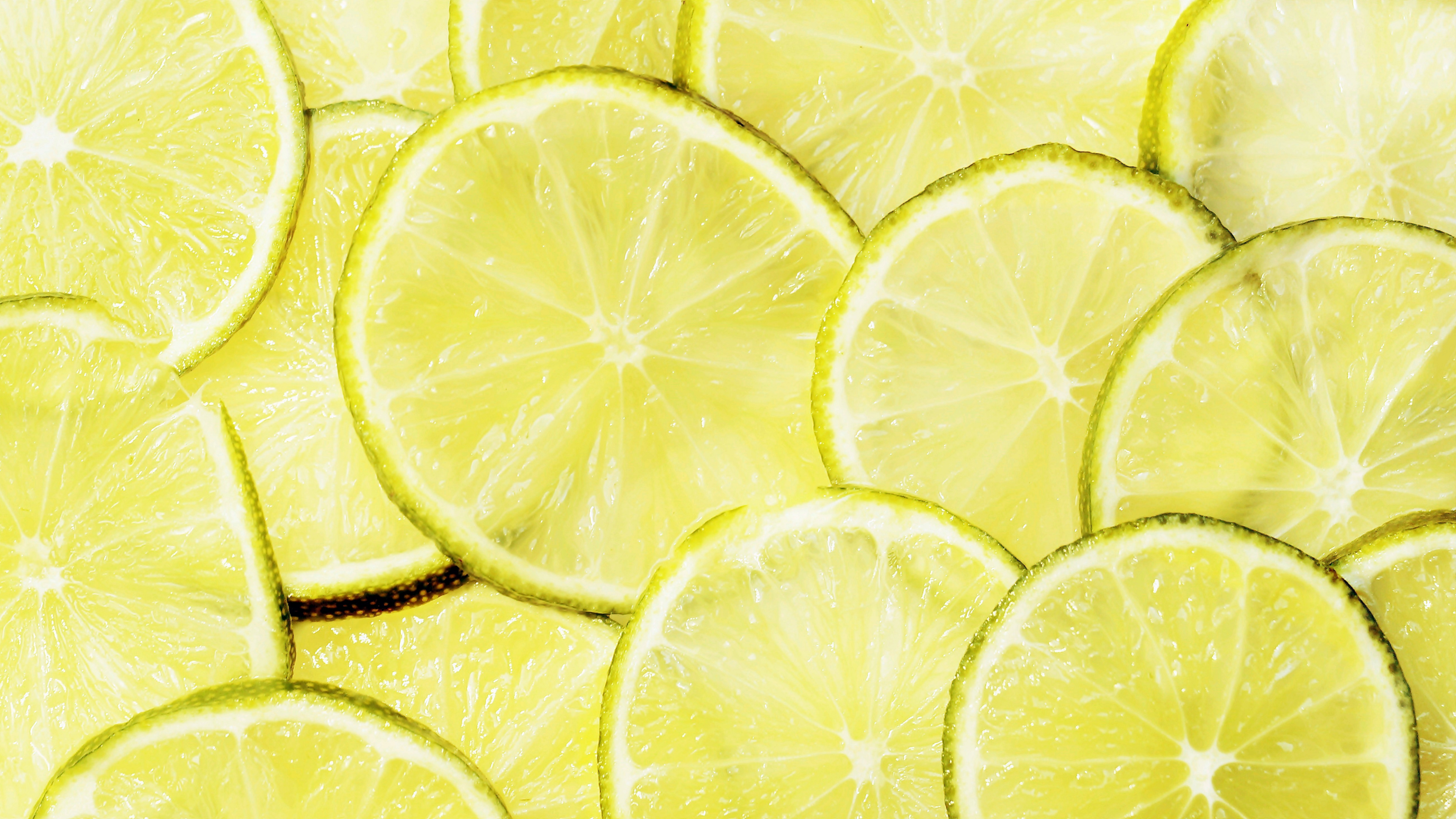 Обои известь, лимон, фрукты, цитрус, лайм в разрешении 3840x2160