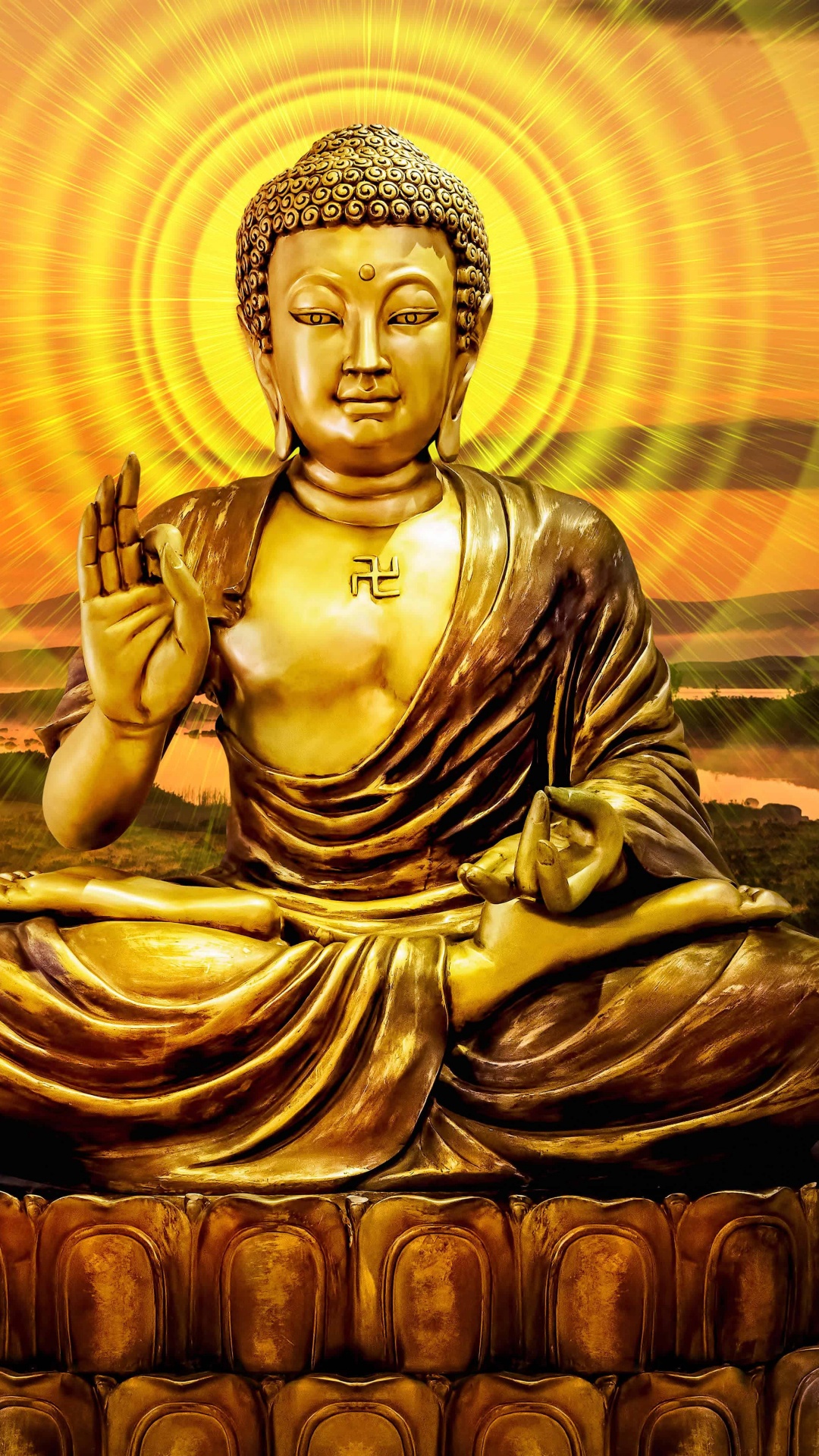 Обои Buddharupa, статуя, медитация, мифическое существо, храм в разрешении 1080x1920