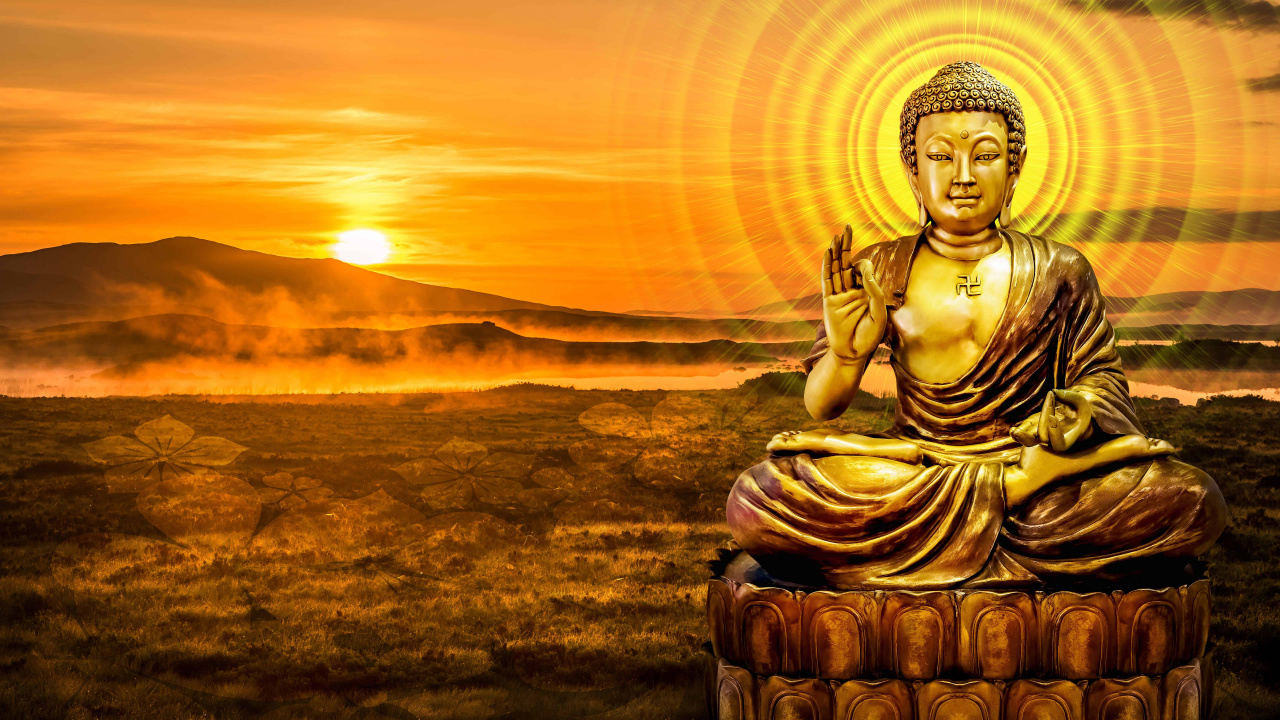 Обои Buddharupa, статуя, медитация, мифическое существо, храм в разрешении 1280x720