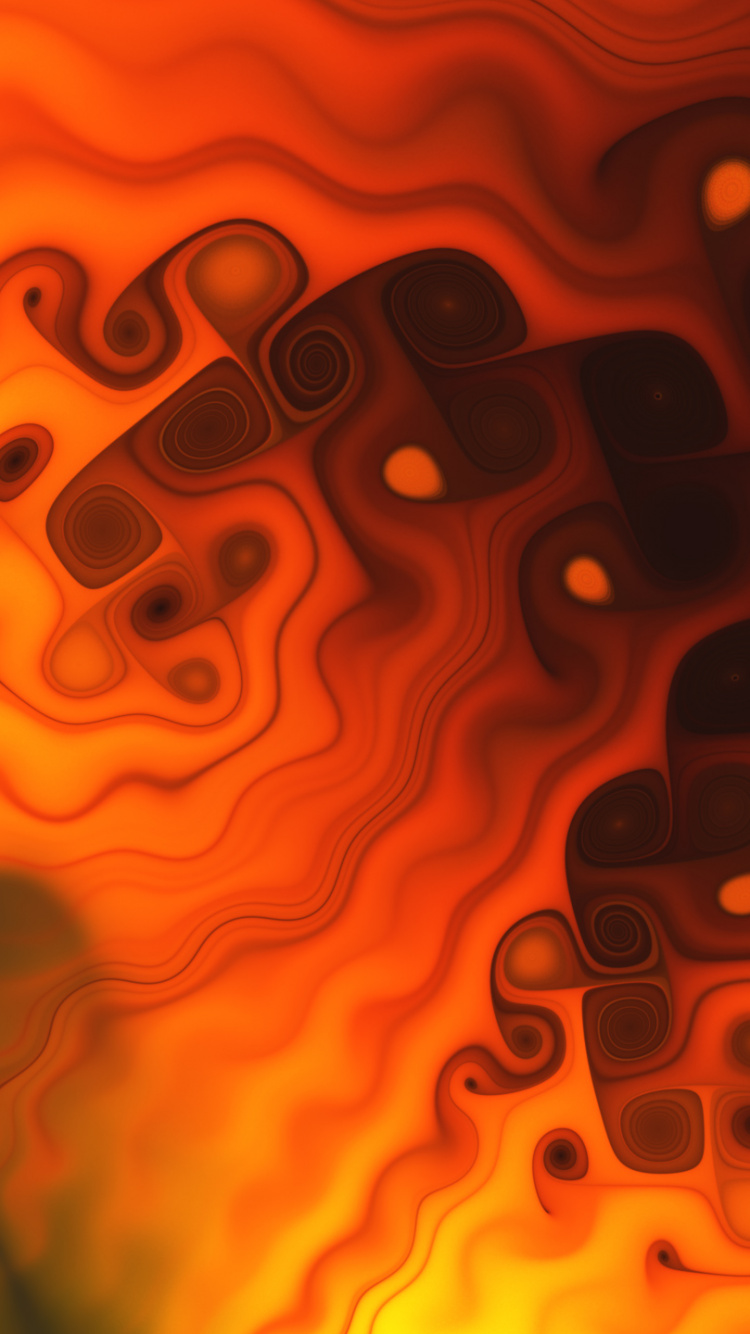 Обои Апельсин, арт, пламя, тепло, огонь в разрешении 750x1334