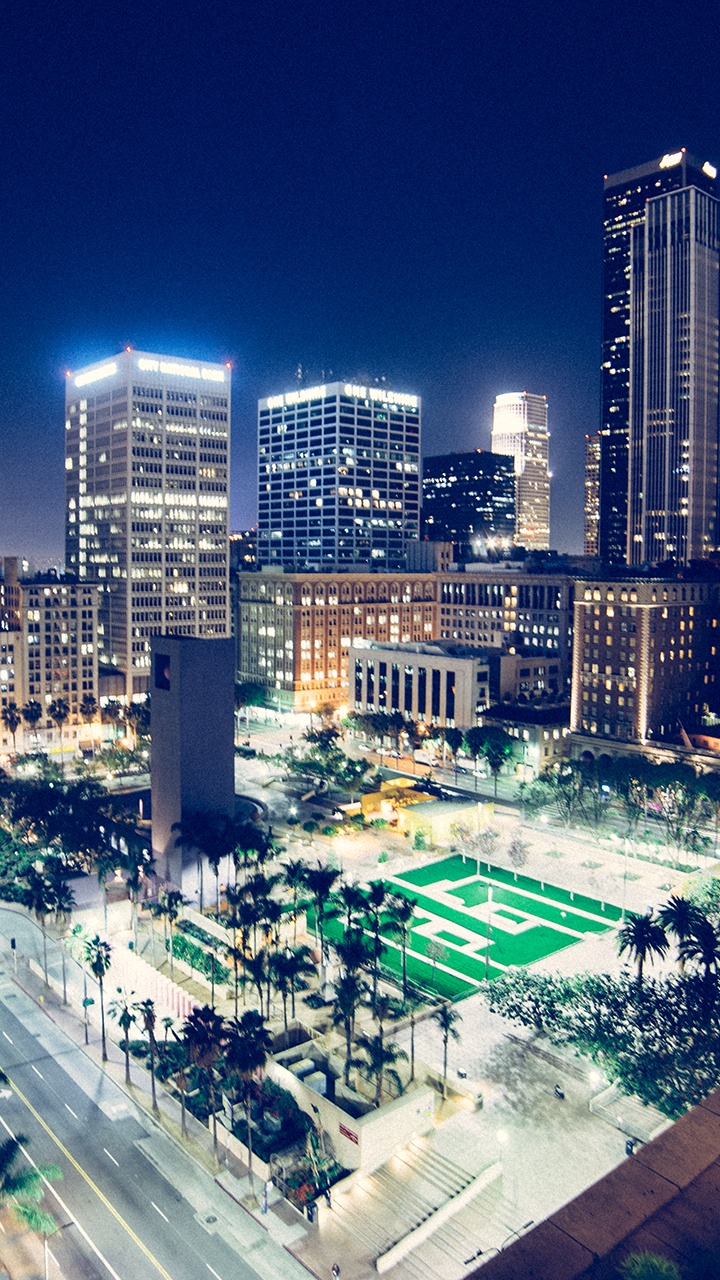 Обои город, городской пейзаж, городской район, метрополия, ночь в разрешении 720x1280