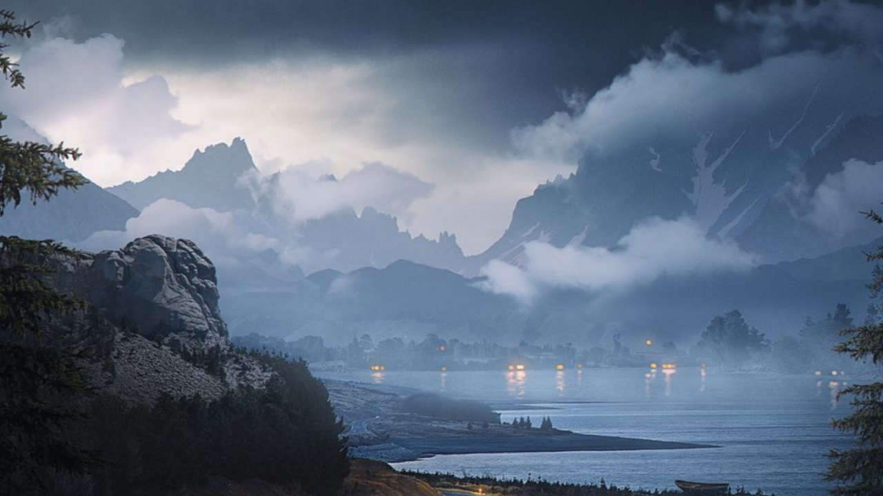 Обои облако, вода, атмосфера, гидроресурсы, освещение в разрешении 1280x720