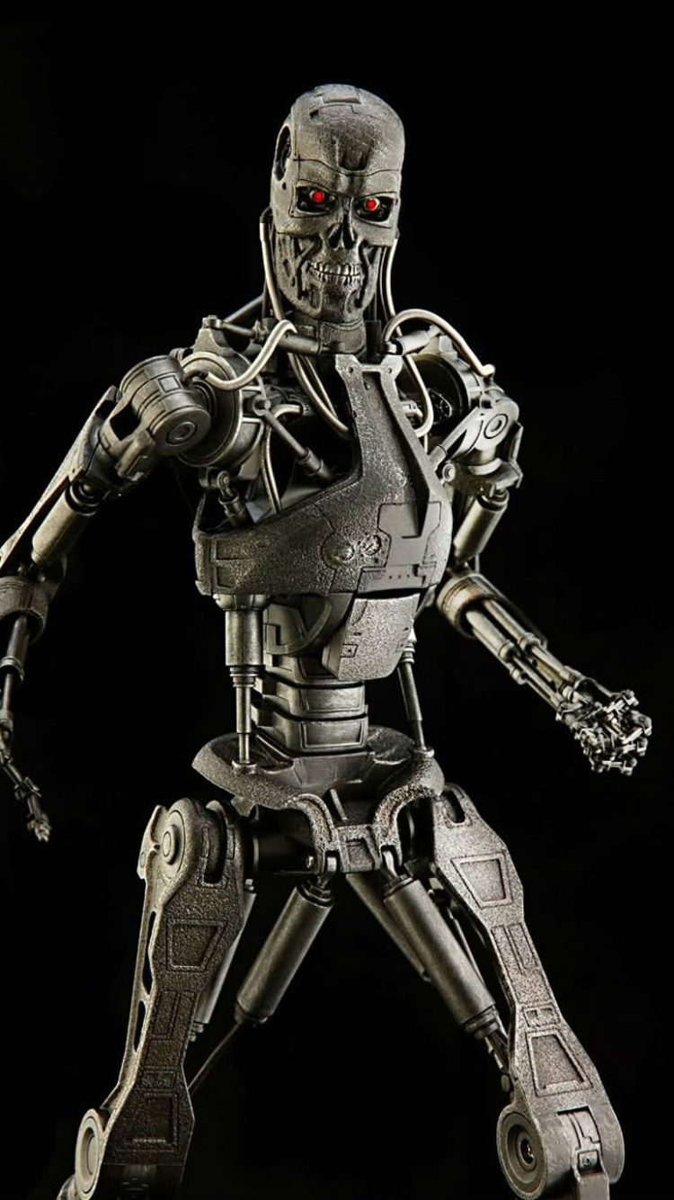 Обои киборг, робот, Научная фантастика, фигурка, 3d моделирование в разрешении 750x1334