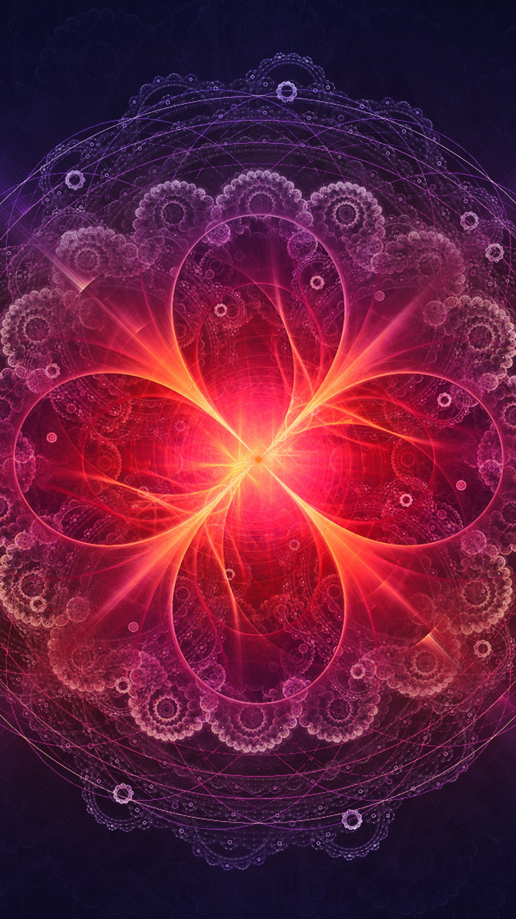 Обои фрактальное искусство, фрактал, пурпур, красный цвет, розовый в разрешении 750x1334