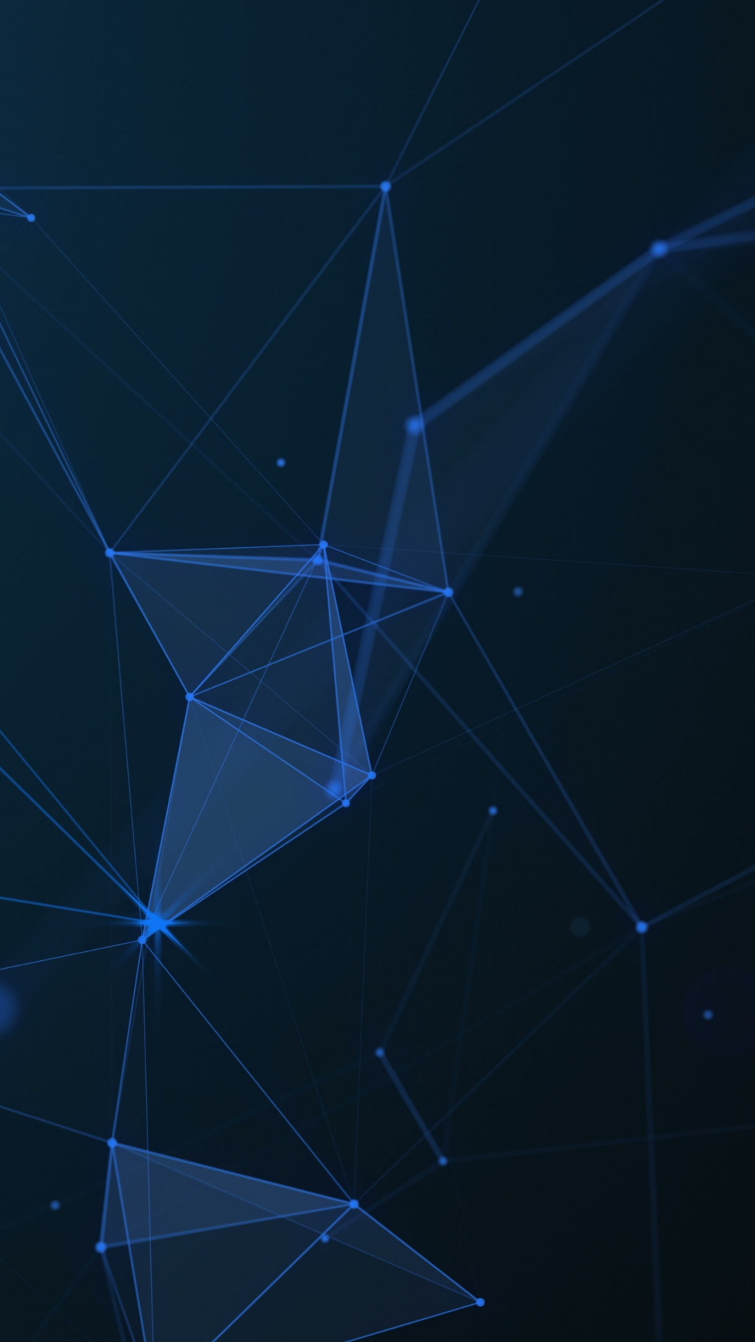 Обои треугольник, синий, космос, линия, симметрия в разрешении 1080x1920