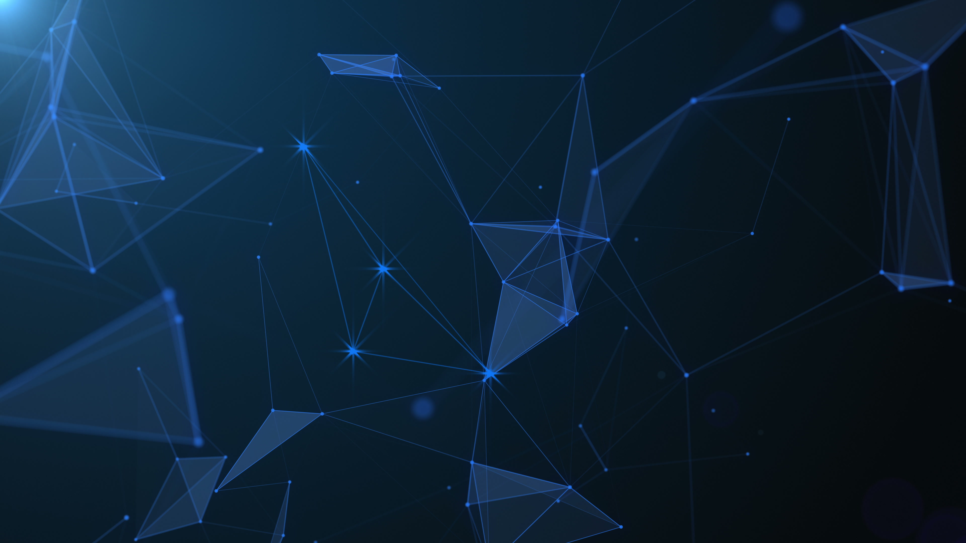 Обои треугольник, синий, космос, линия, симметрия в разрешении 3840x2160