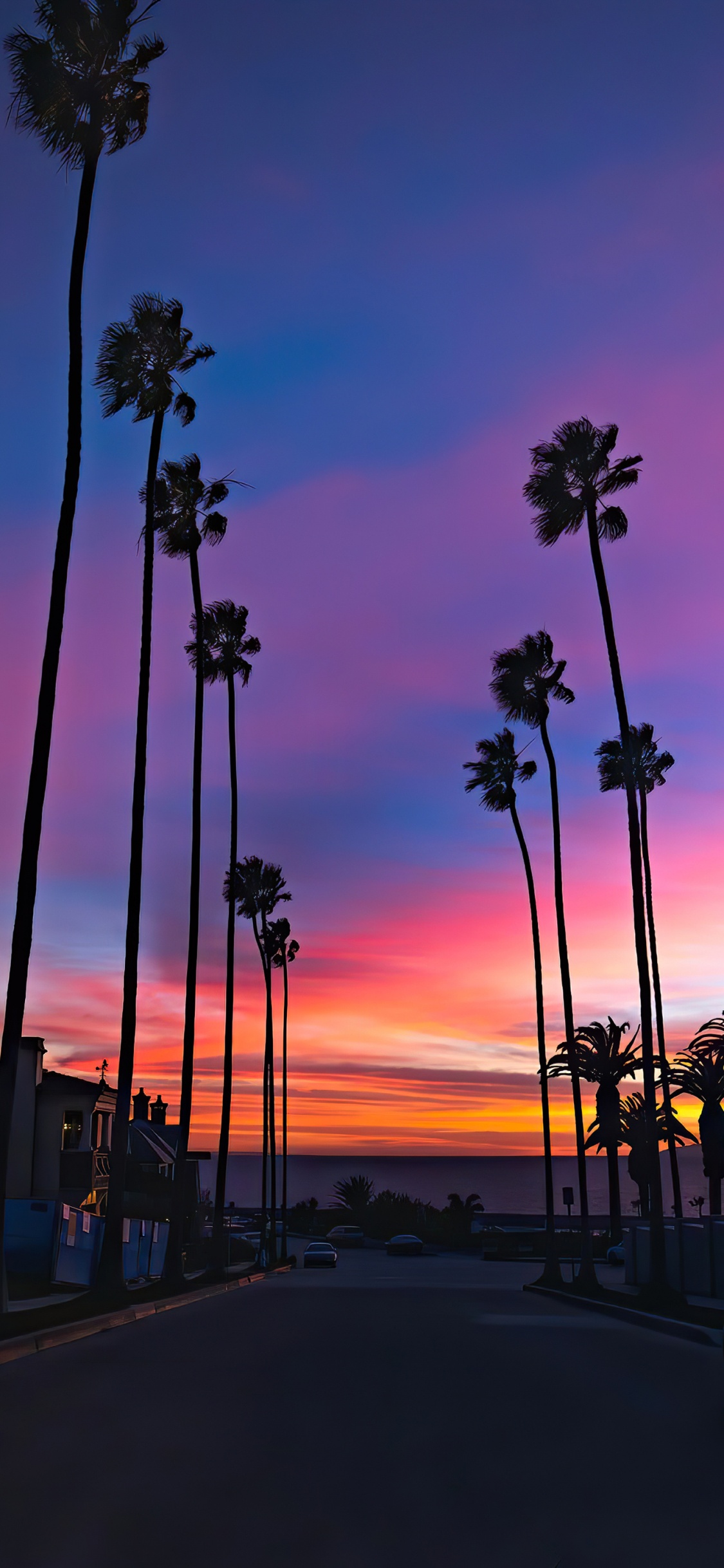 Обои облако, послесвечение, вода, сумрак, закат в разрешении 1125x2436