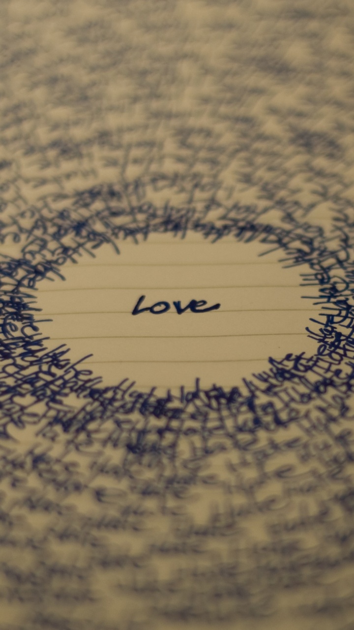 Обои любовь-ненависть, ненависть, круг, древесина, дерево в разрешении 720x1280