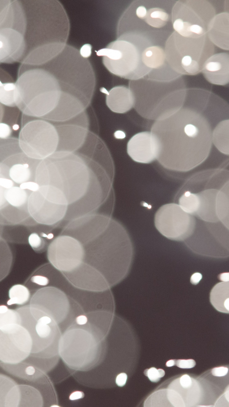 Обои черный и белый, боке, свет, монохромный, узор в разрешении 750x1334