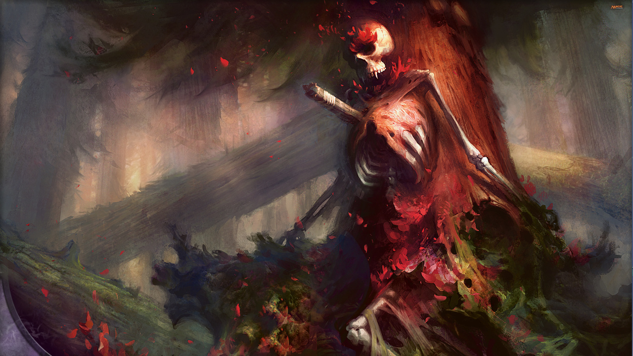 Обои magic the gathering, игральная карта, арт, демон, живопись в разрешении 1280x720