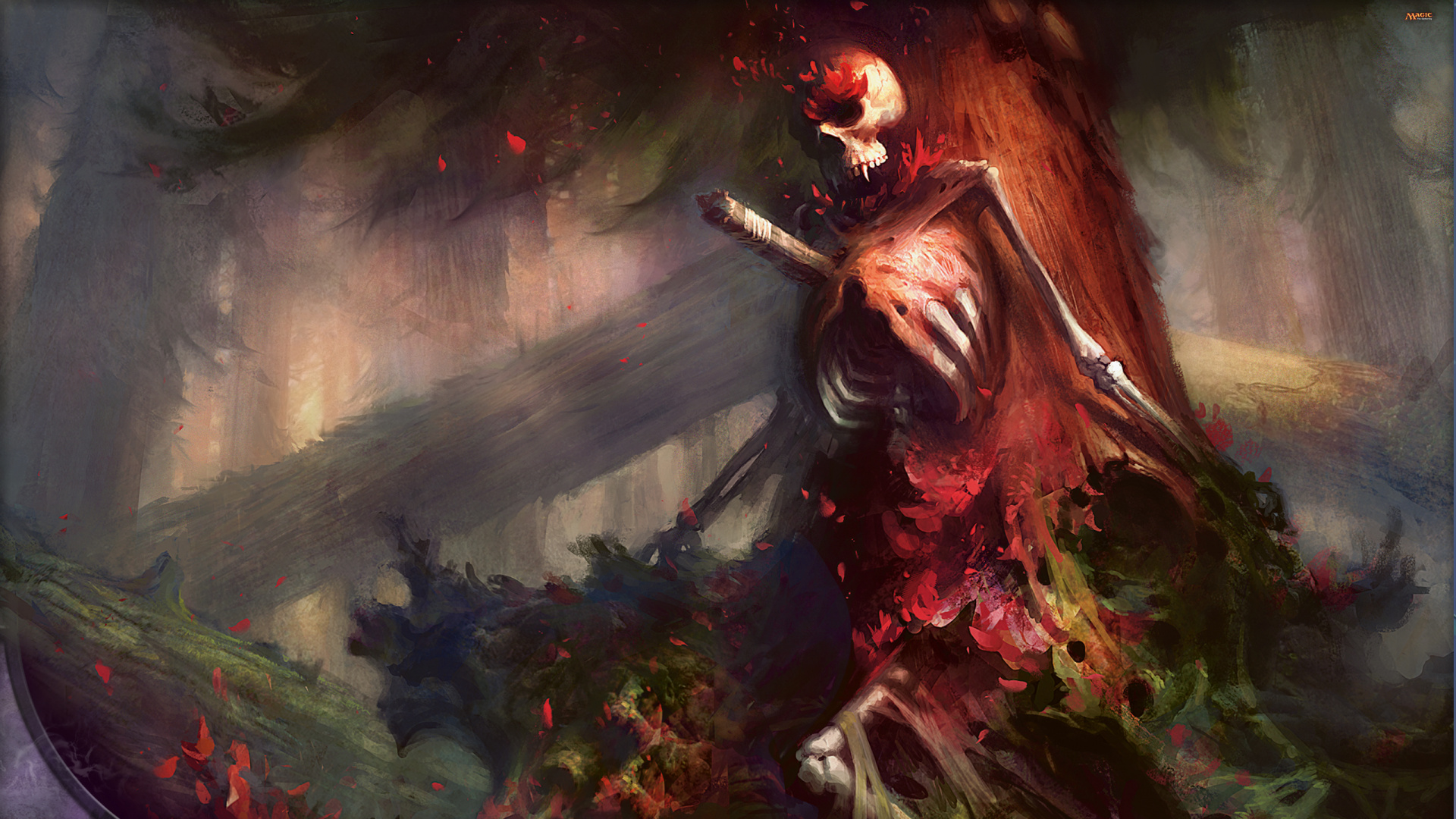 Обои magic the gathering, игральная карта, арт, демон, живопись в разрешении 1920x1080