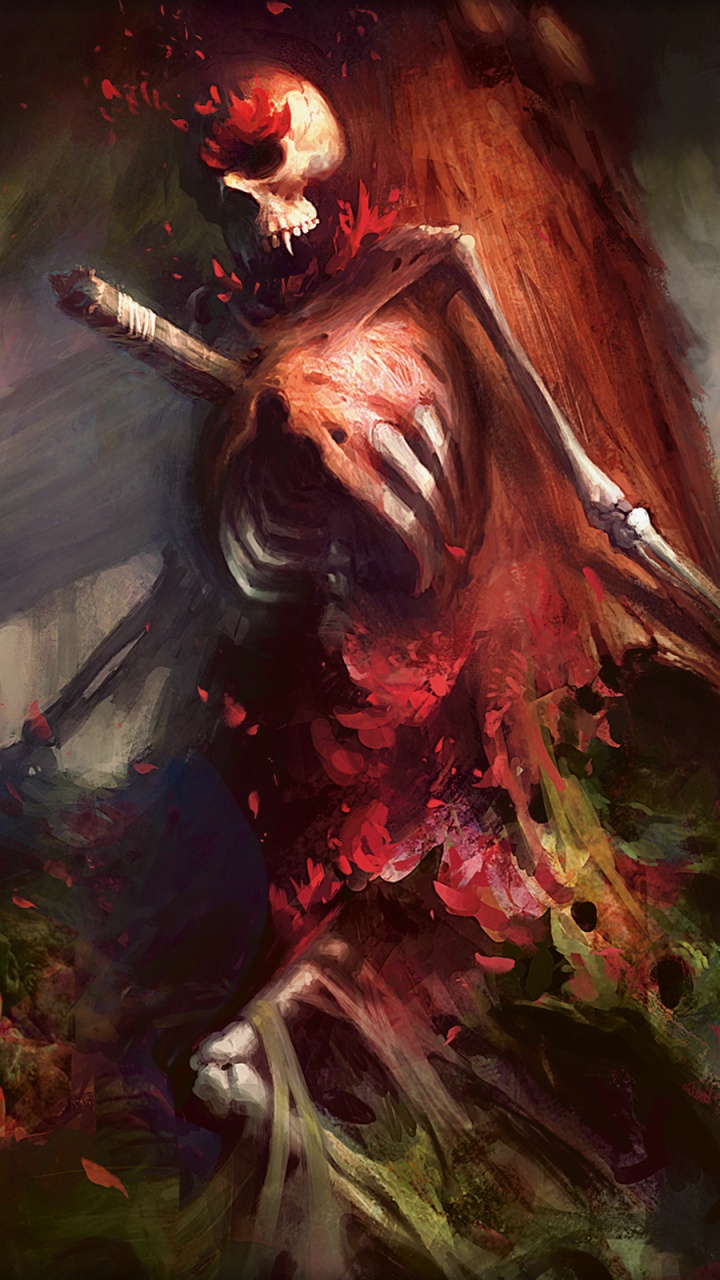 Обои magic the gathering, игральная карта, арт, демон, живопись в разрешении 720x1280