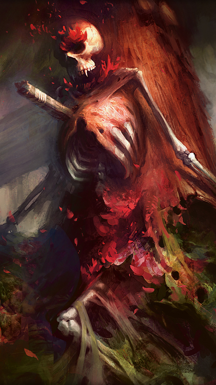 Обои magic the gathering, игральная карта, арт, демон, живопись в разрешении 750x1334